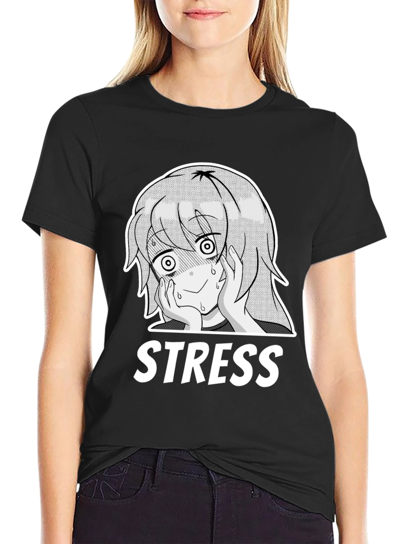 Stress Anime Graphic Tee - Comfort Fit T-Shirt