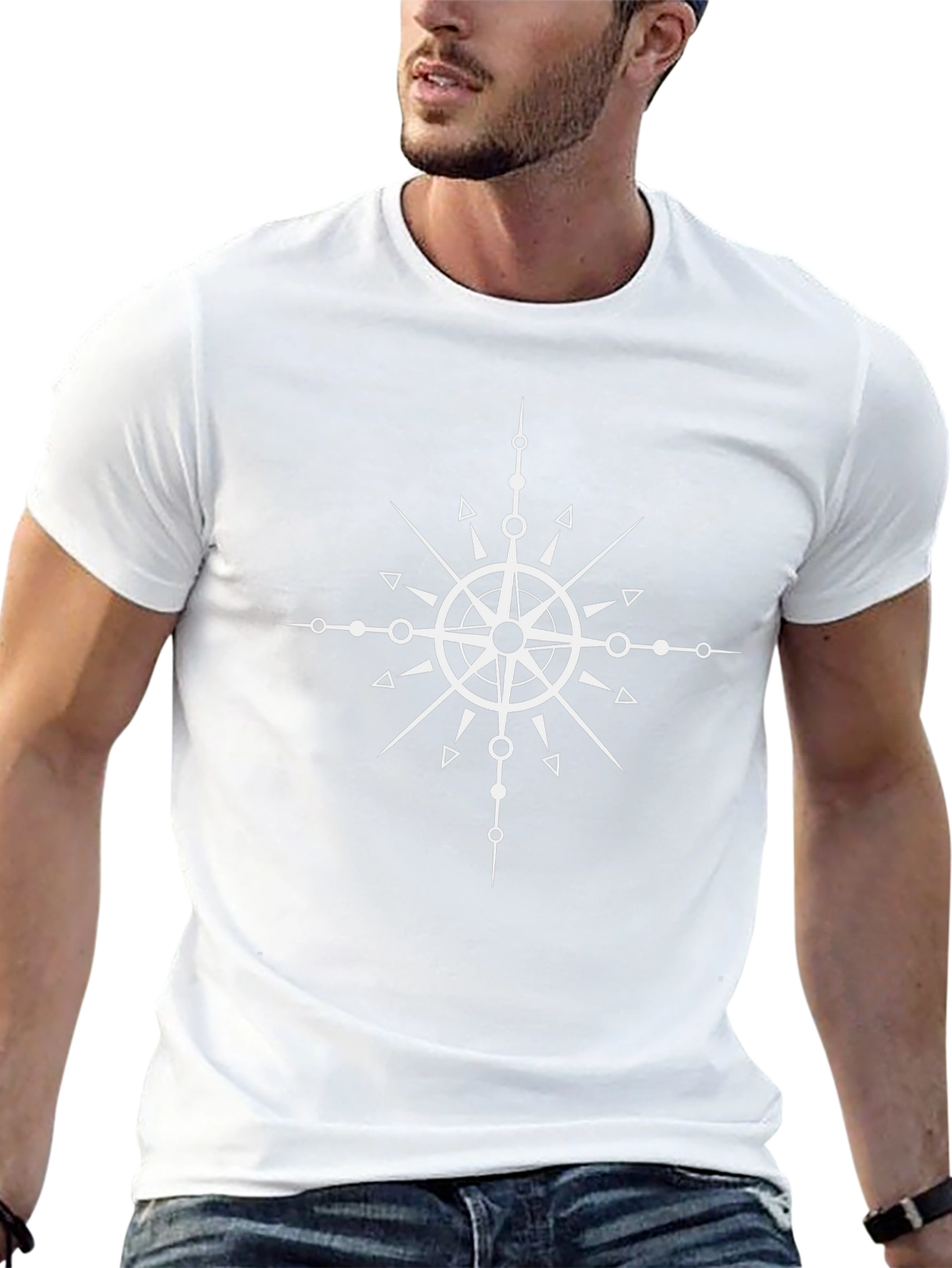Compass Rose Graphic Black T-Shirt