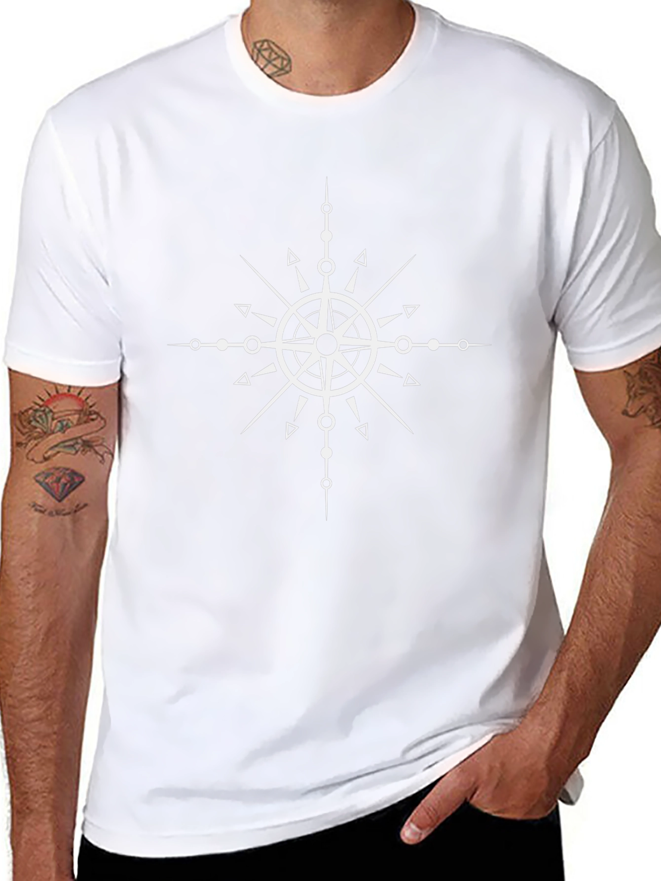 Compass Rose Graphic Black T-Shirt