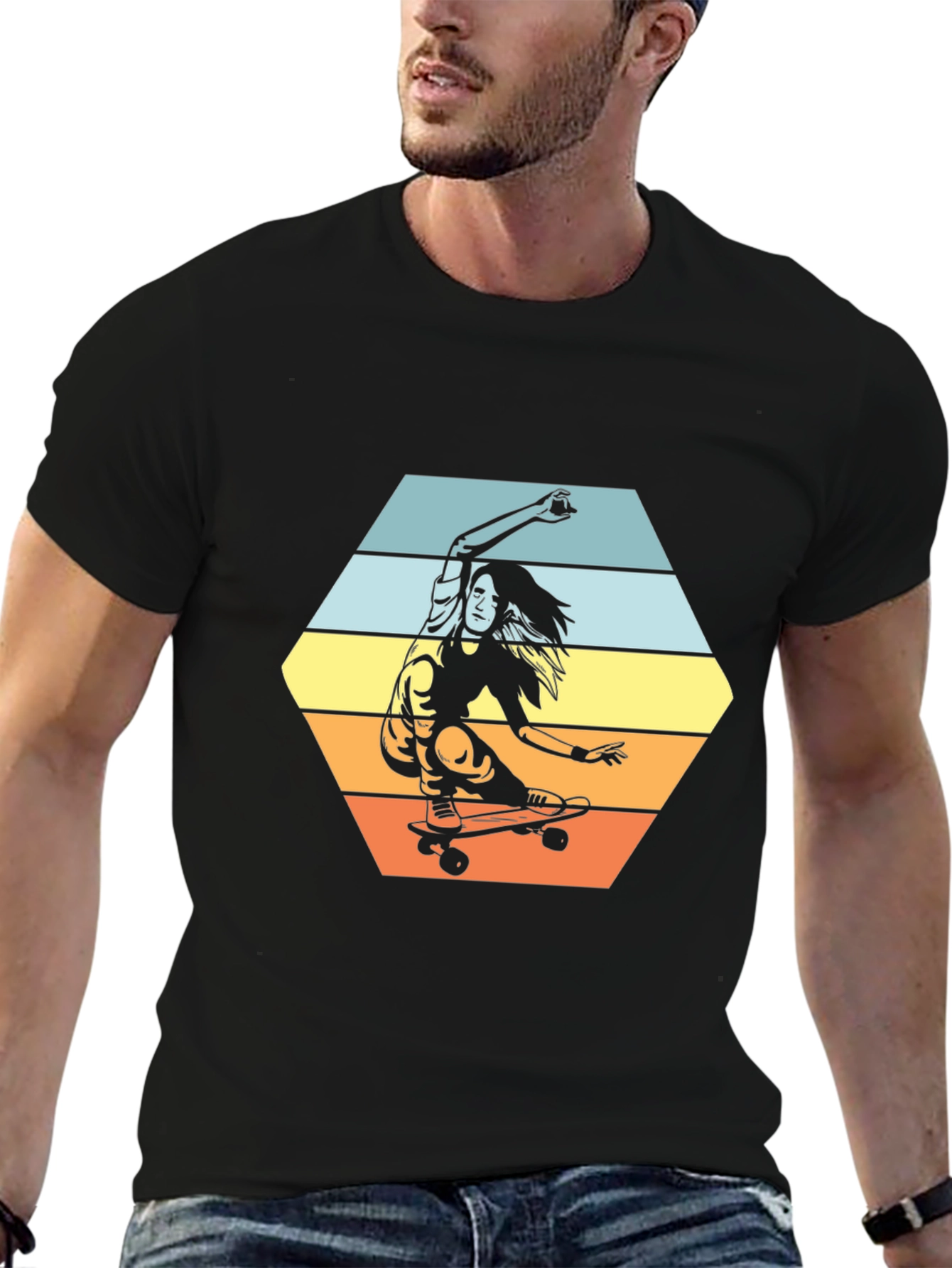 Skater Girl Tee - Retro Style Graphic T-Shirt