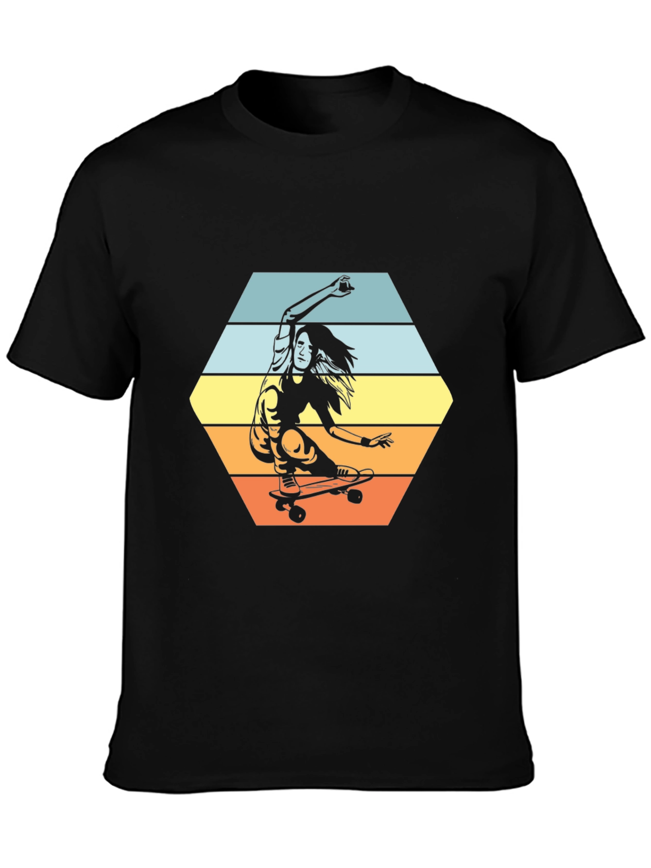 Skater Girl Tee - Retro Style Graphic T-Shirt