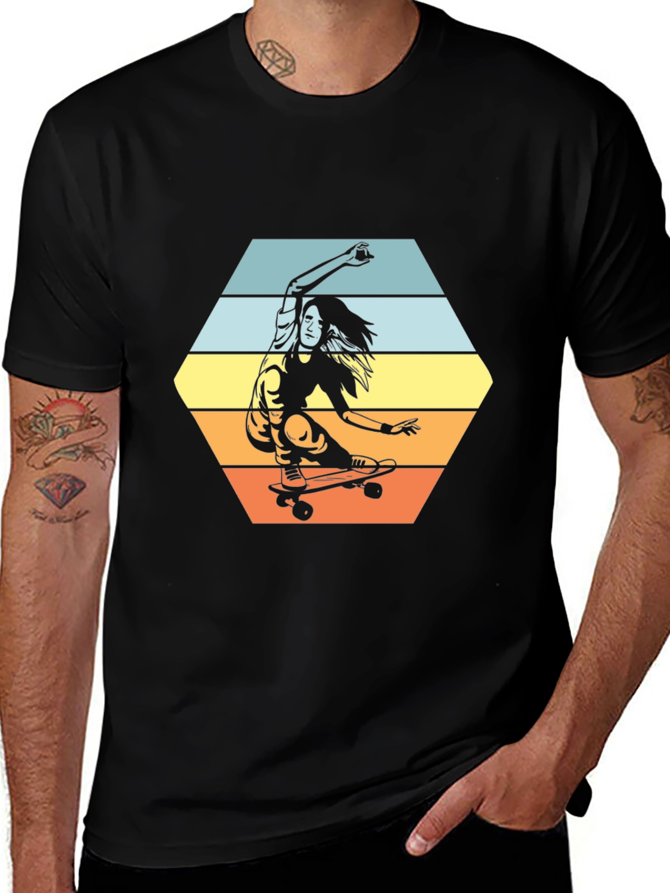 Skater Girl Tee - Retro Style Graphic T-Shirt