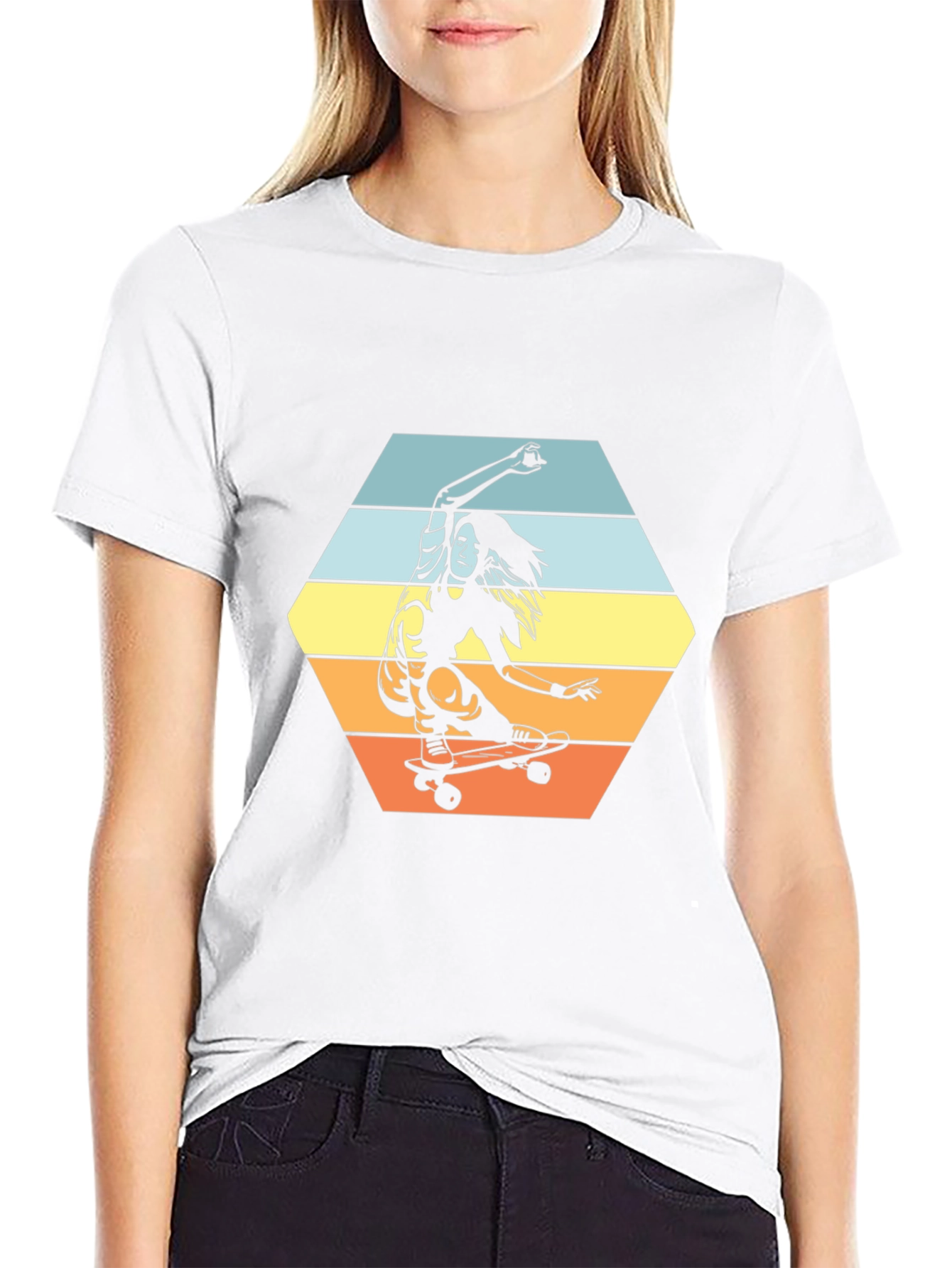 Skater Girl Tee - Retro Style Graphic T-Shirt
