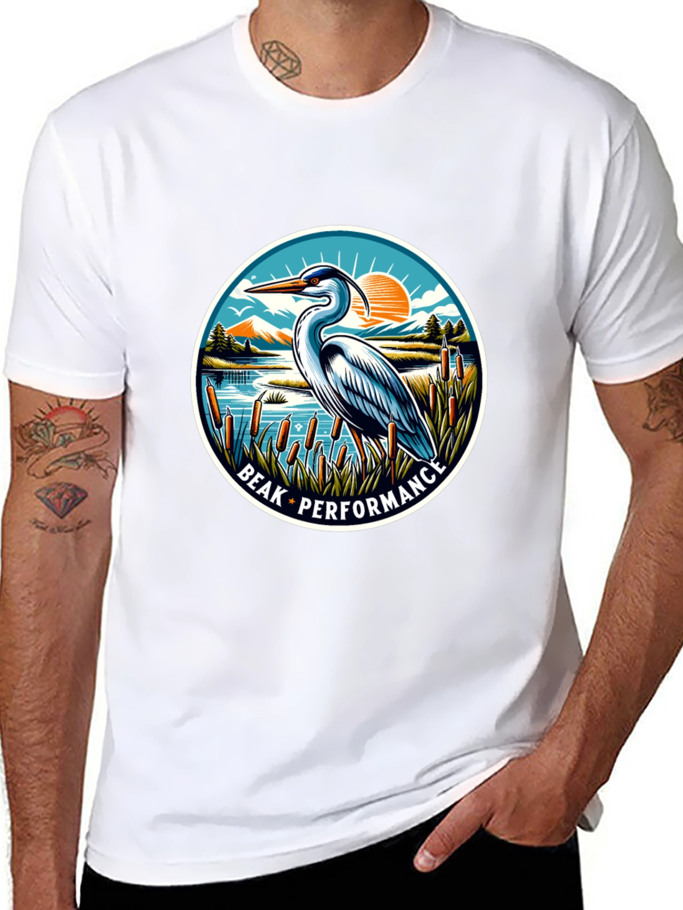 Beak Performance Heron Graphic T-Shirt