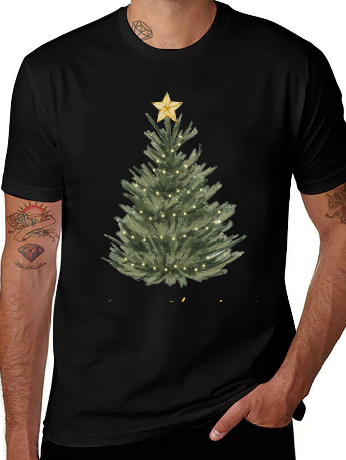 Christmas Tree Graphic Tee - Holiday Festive Shirt