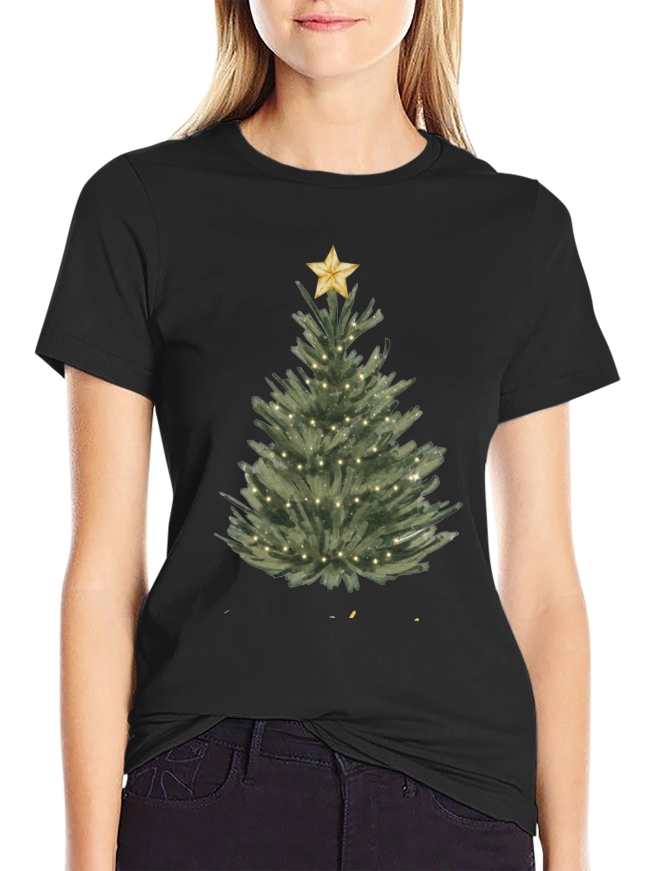 Christmas Tree Graphic Tee - Holiday Festive Shirt