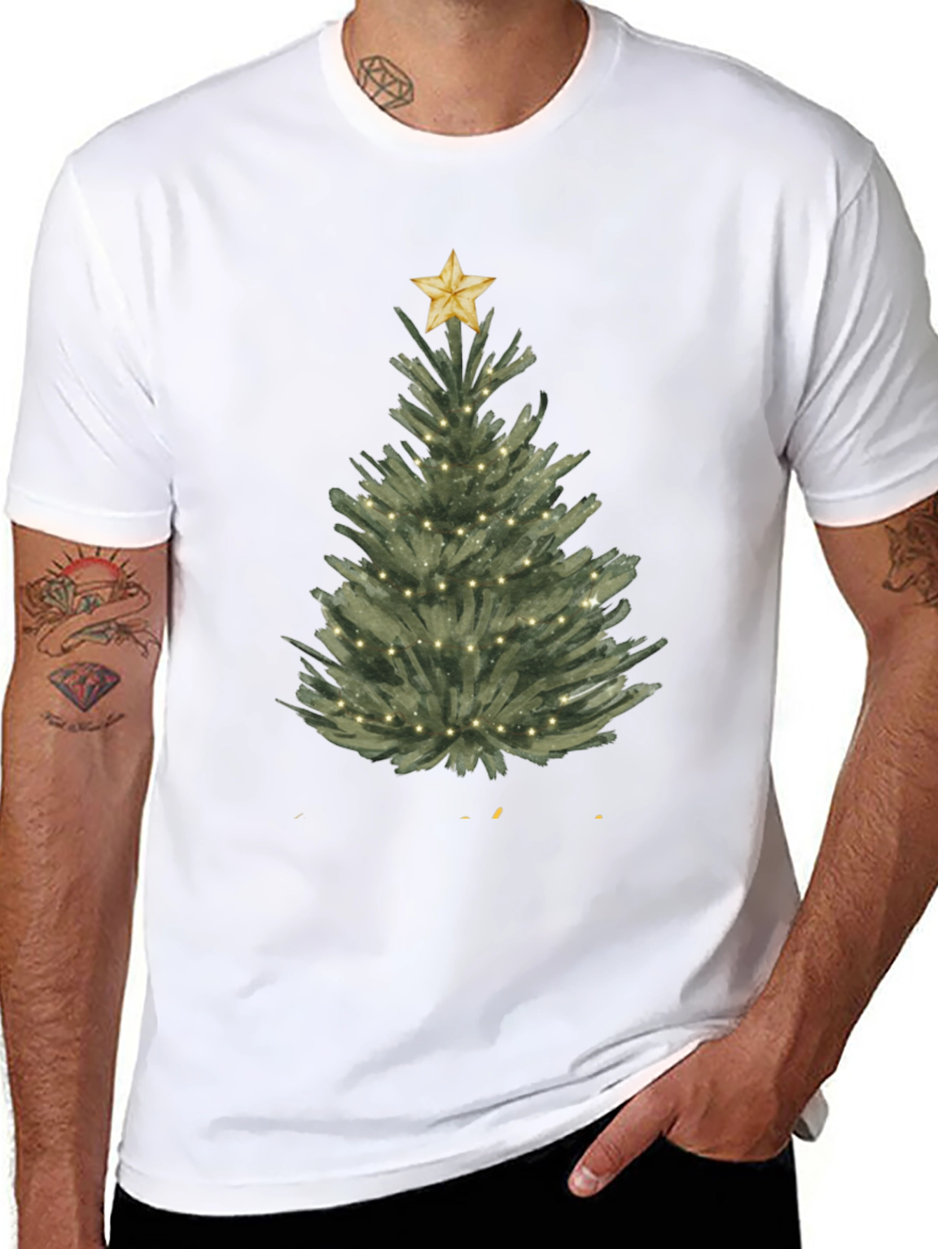 Christmas Tree Graphic Tee - Holiday Festive Shirt