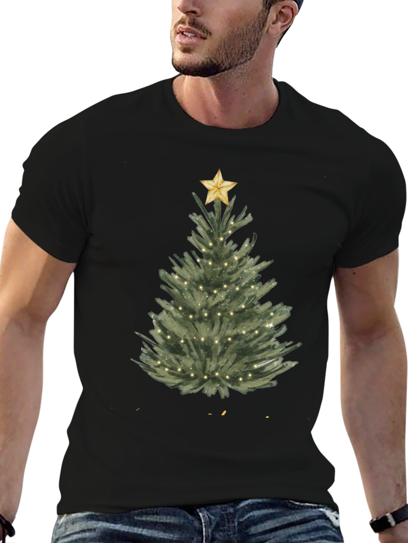 Christmas Tree Graphic Tee - Holiday Festive Shirt