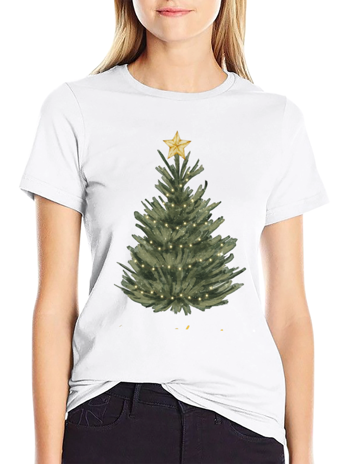 Christmas Tree Graphic Tee - Holiday Festive Shirt