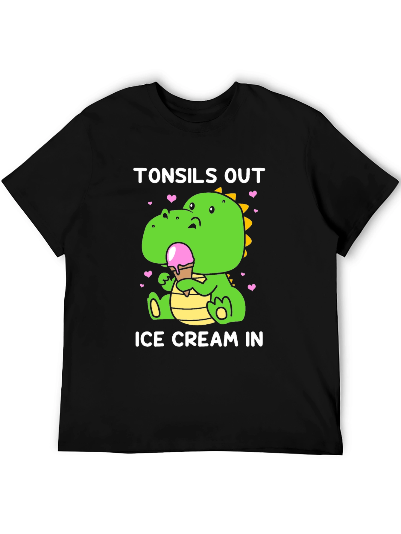 Tonsils Out Ice Cream In Dinosaur T-Shirt