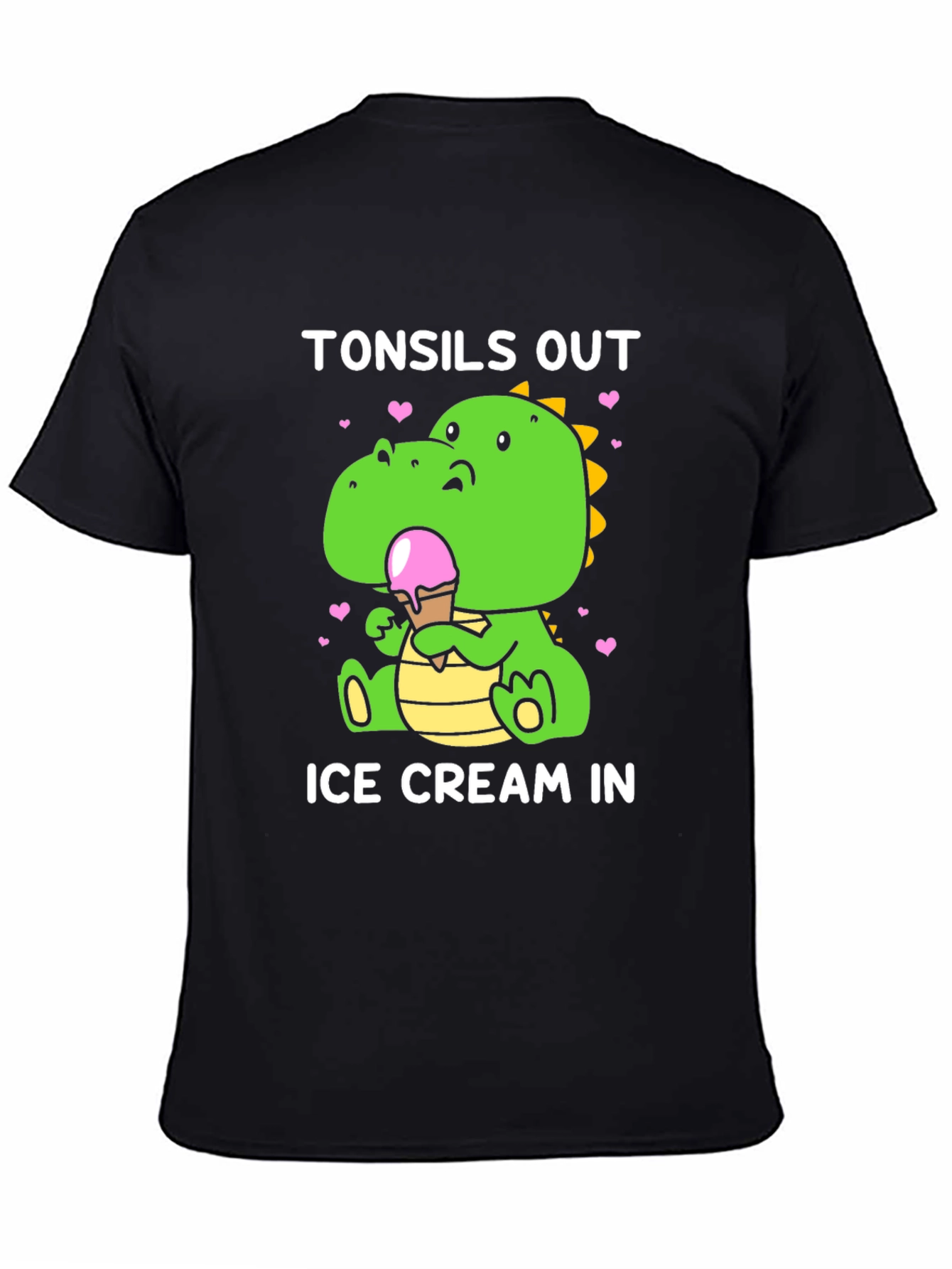 Tonsils Out Ice Cream In Dinosaur T-Shirt