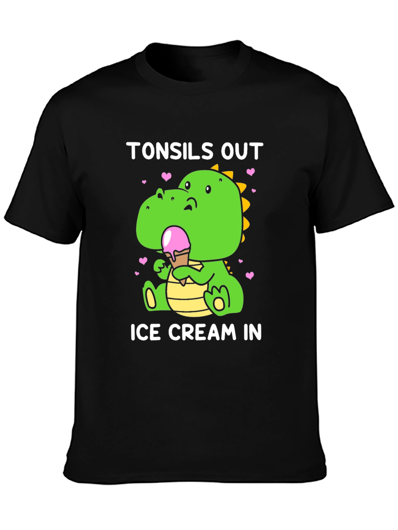 Tonsils Out Ice Cream In Dinosaur T-Shirt