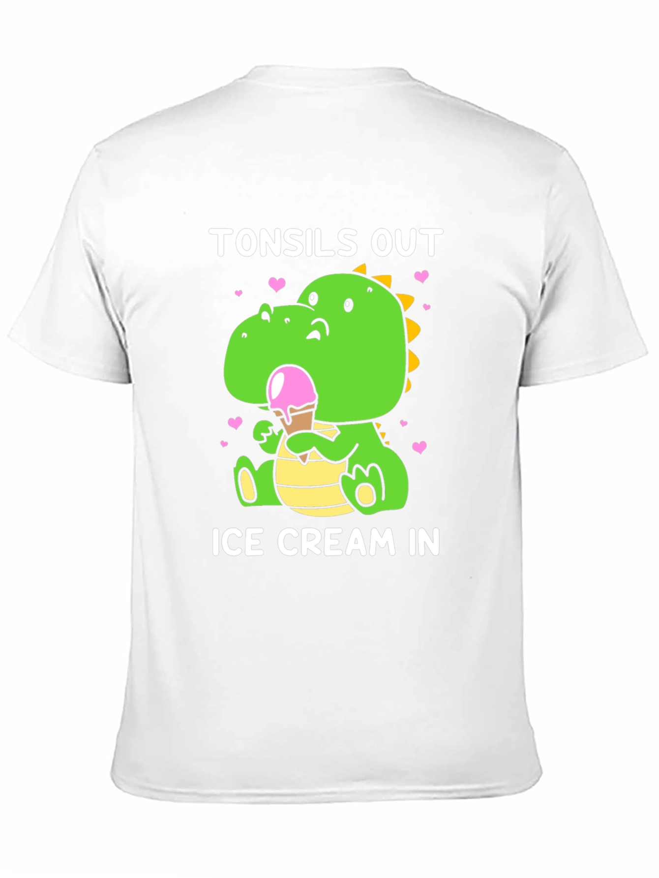 Tonsils Out Ice Cream In Dinosaur T-Shirt