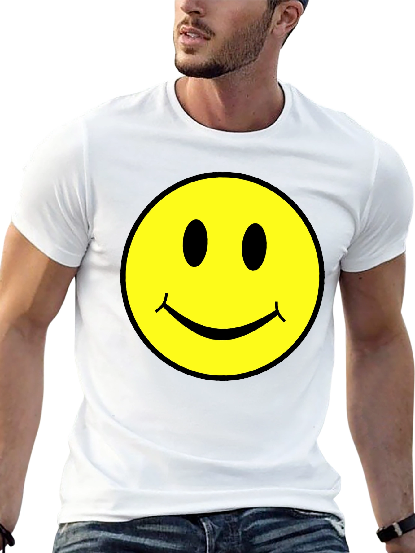 Smiley Face Graphic Tee - Classic Retro Design