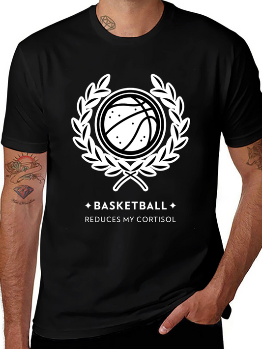 Basketball Reduces Cortisol T-Shirt - Cool Graphic Tee