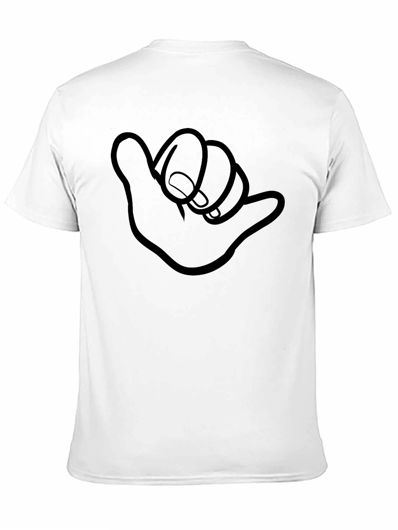 Shaka Sign Graphic Tee - Black Cotton Casual Shirt