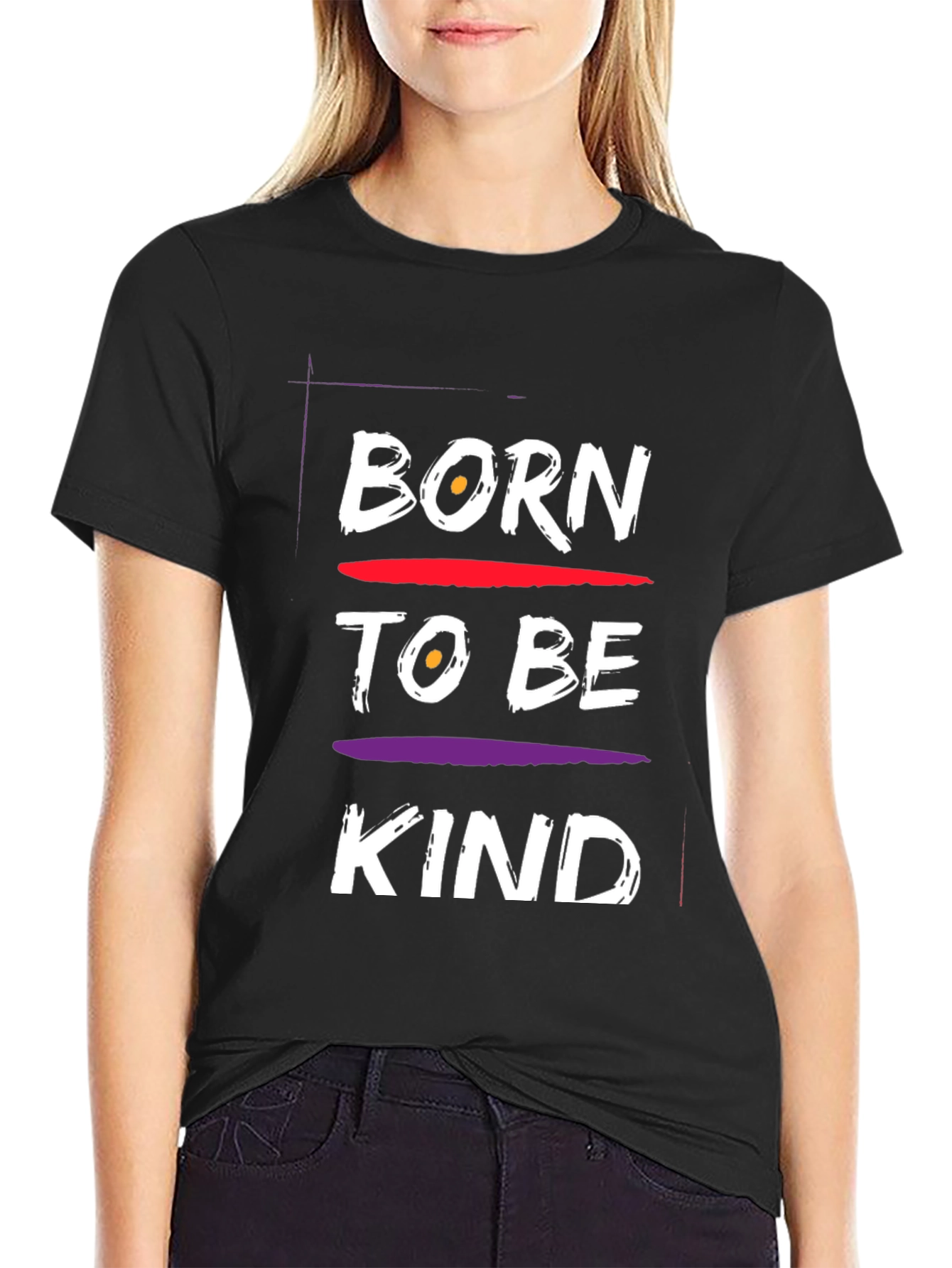 Born To Be Kind Black Graphic Tee