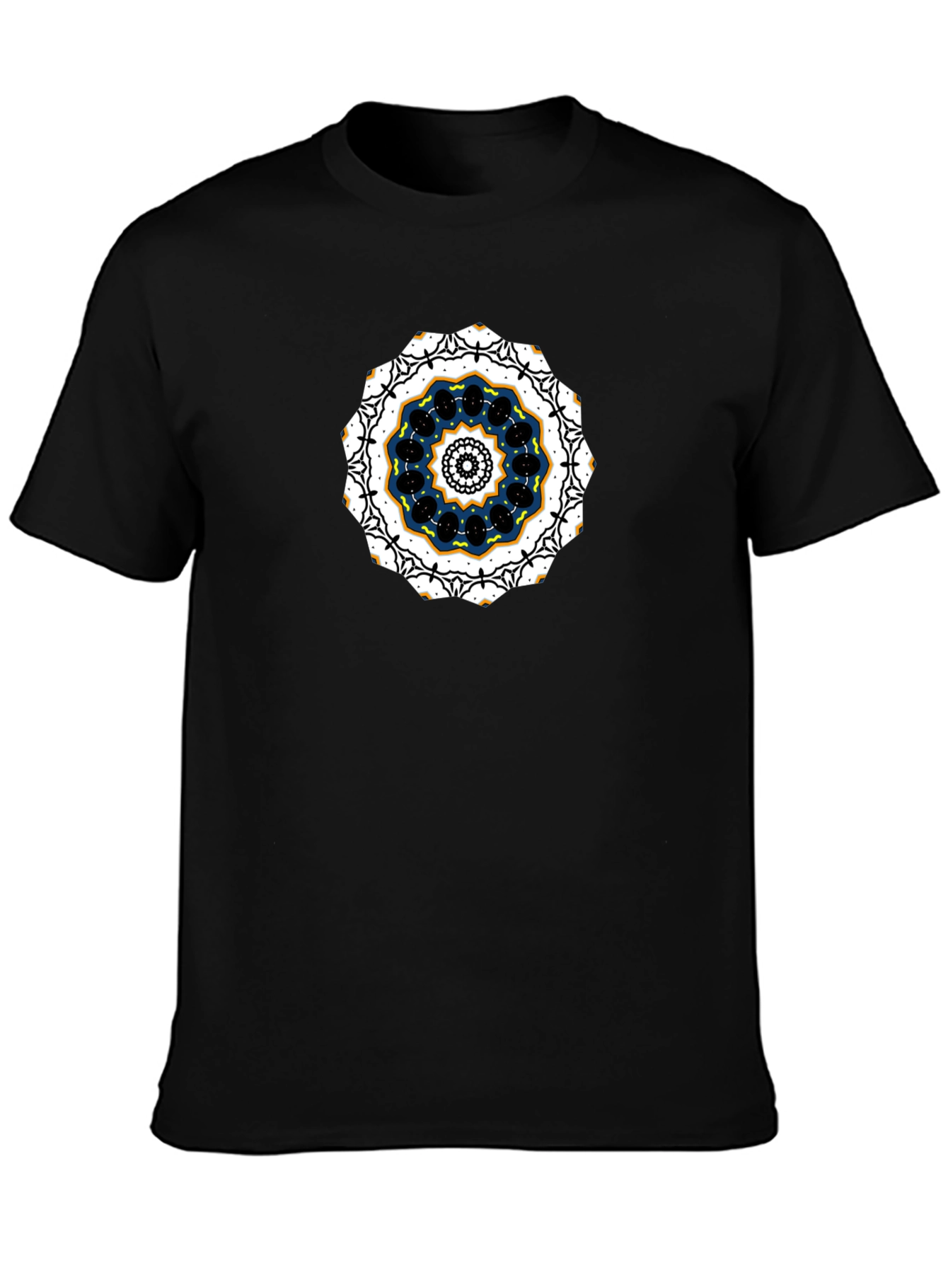 Black Tee with Mandala Graphic