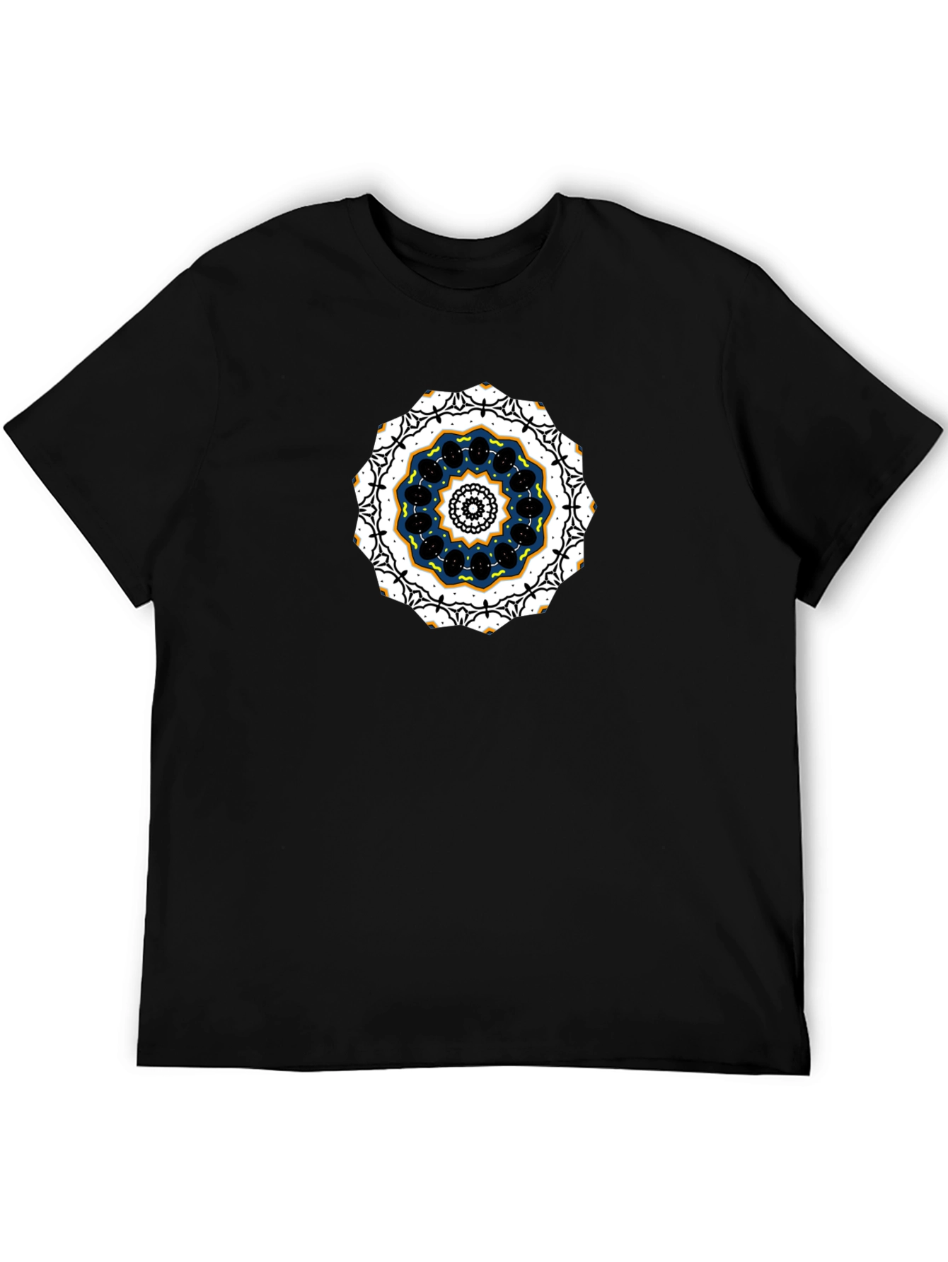 Black Tee with Mandala Graphic