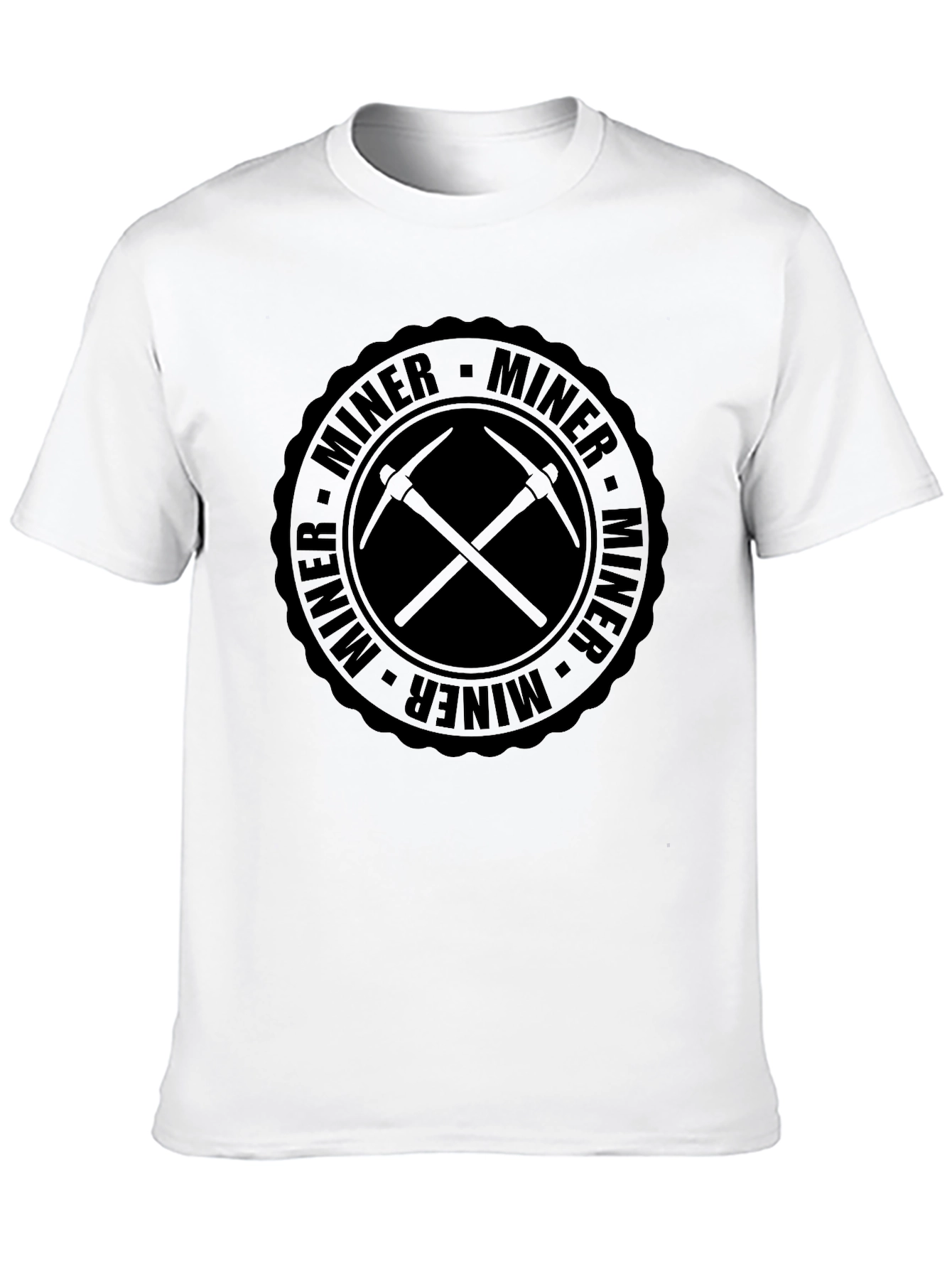 Black Miner Pickaxe Graphic T-Shirt