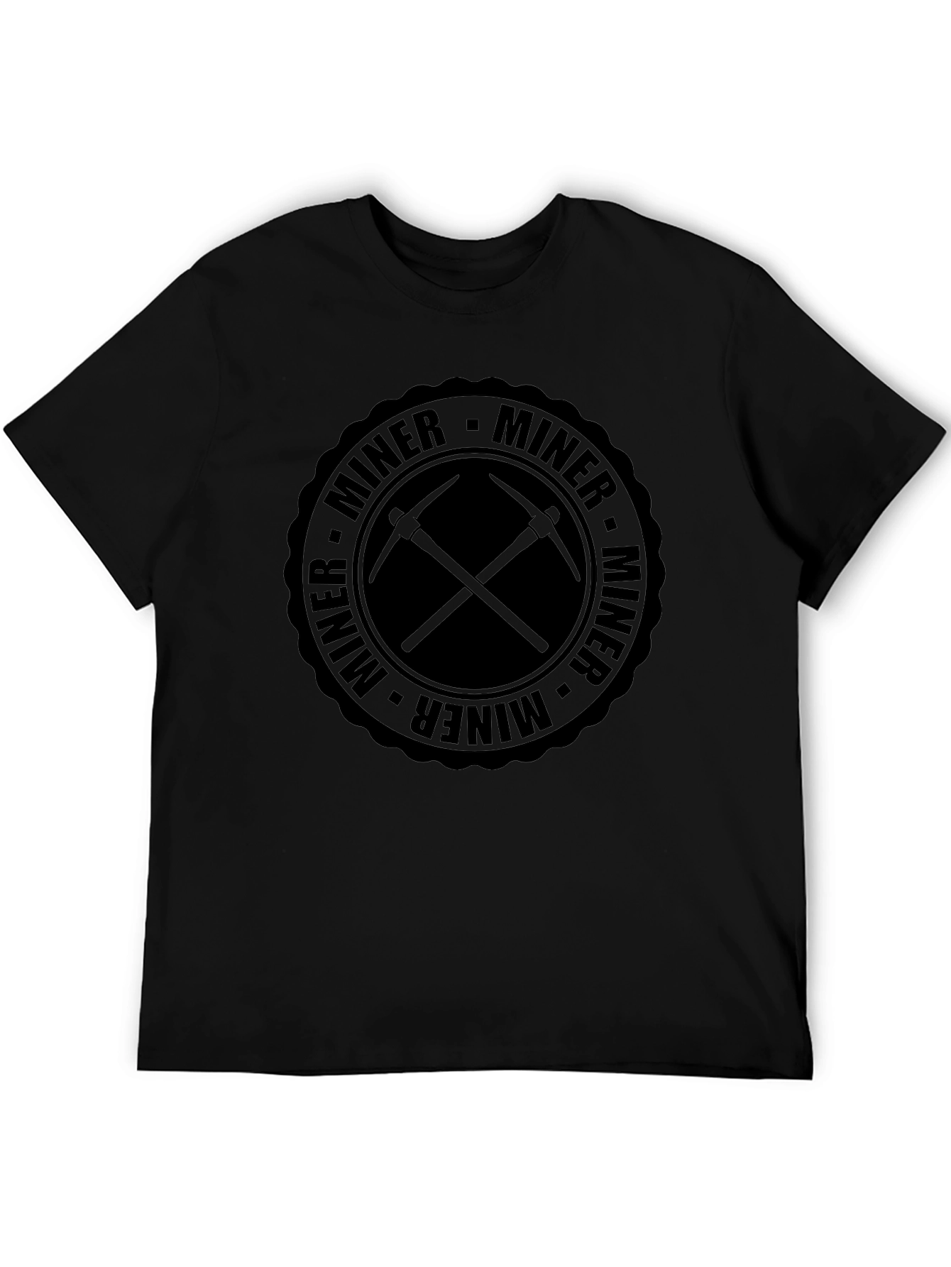 Black Miner Pickaxe Graphic T-Shirt