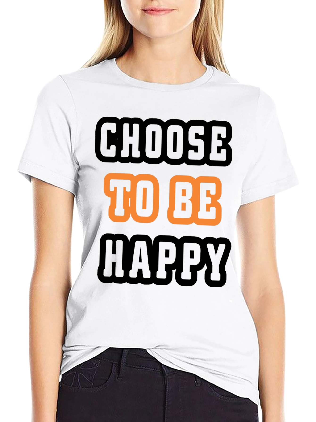 Choose to be Happy Graphic T-Shirt - Black