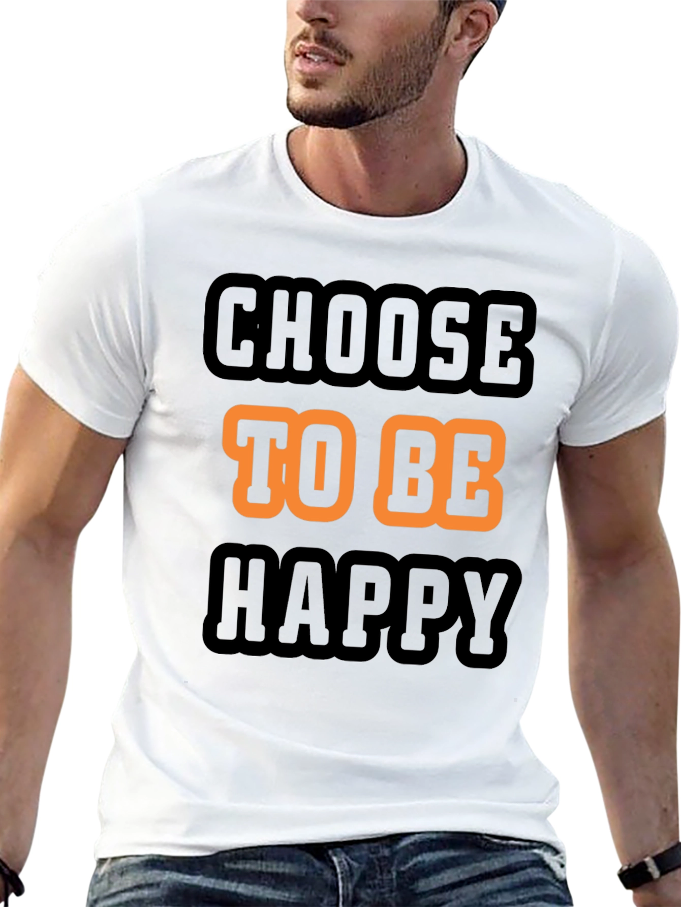 Choose to be Happy Graphic T-Shirt - Black