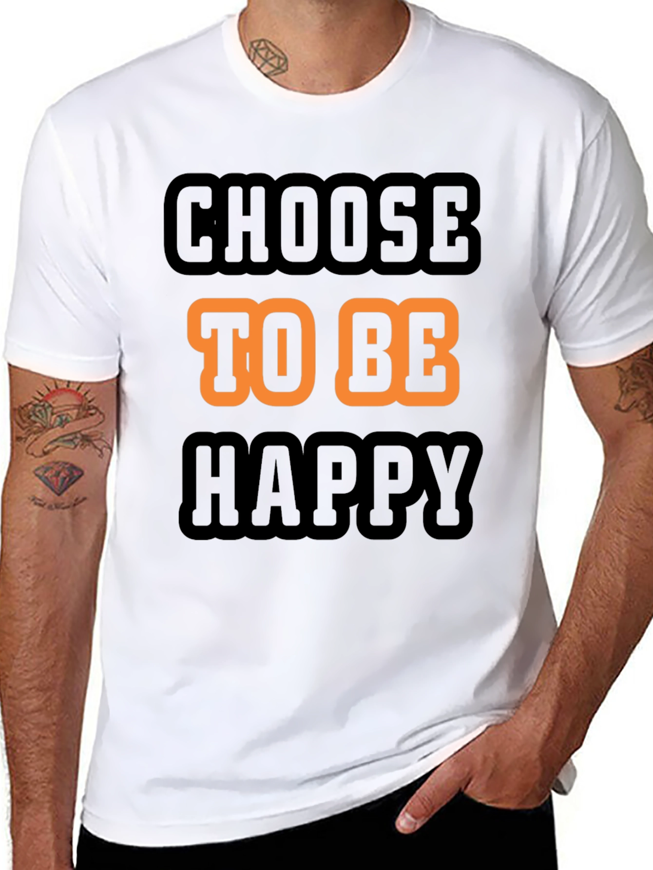 Choose to be Happy Graphic T-Shirt - Black