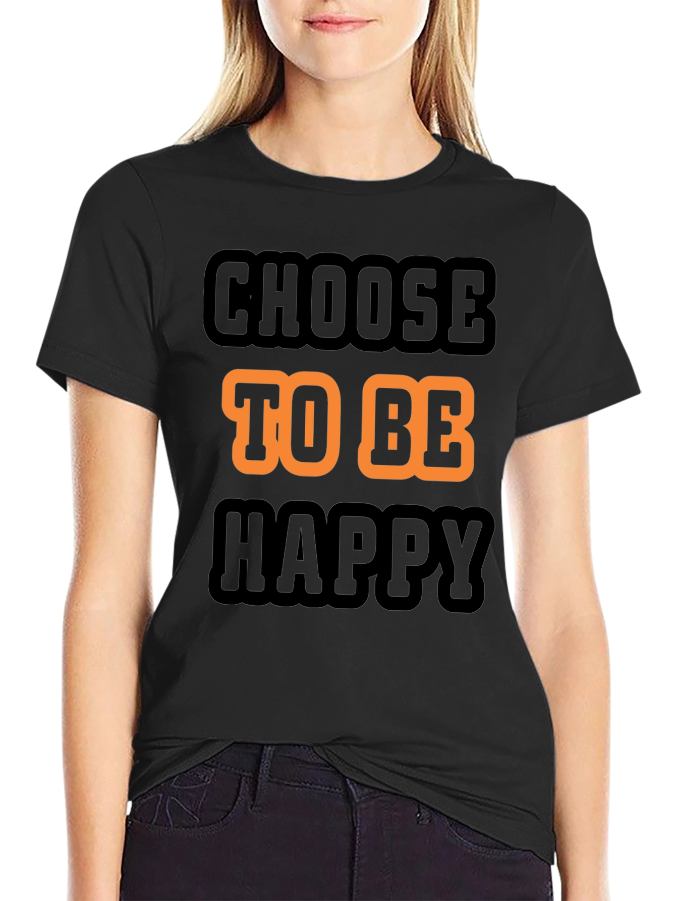Choose to be Happy Graphic T-Shirt - Black