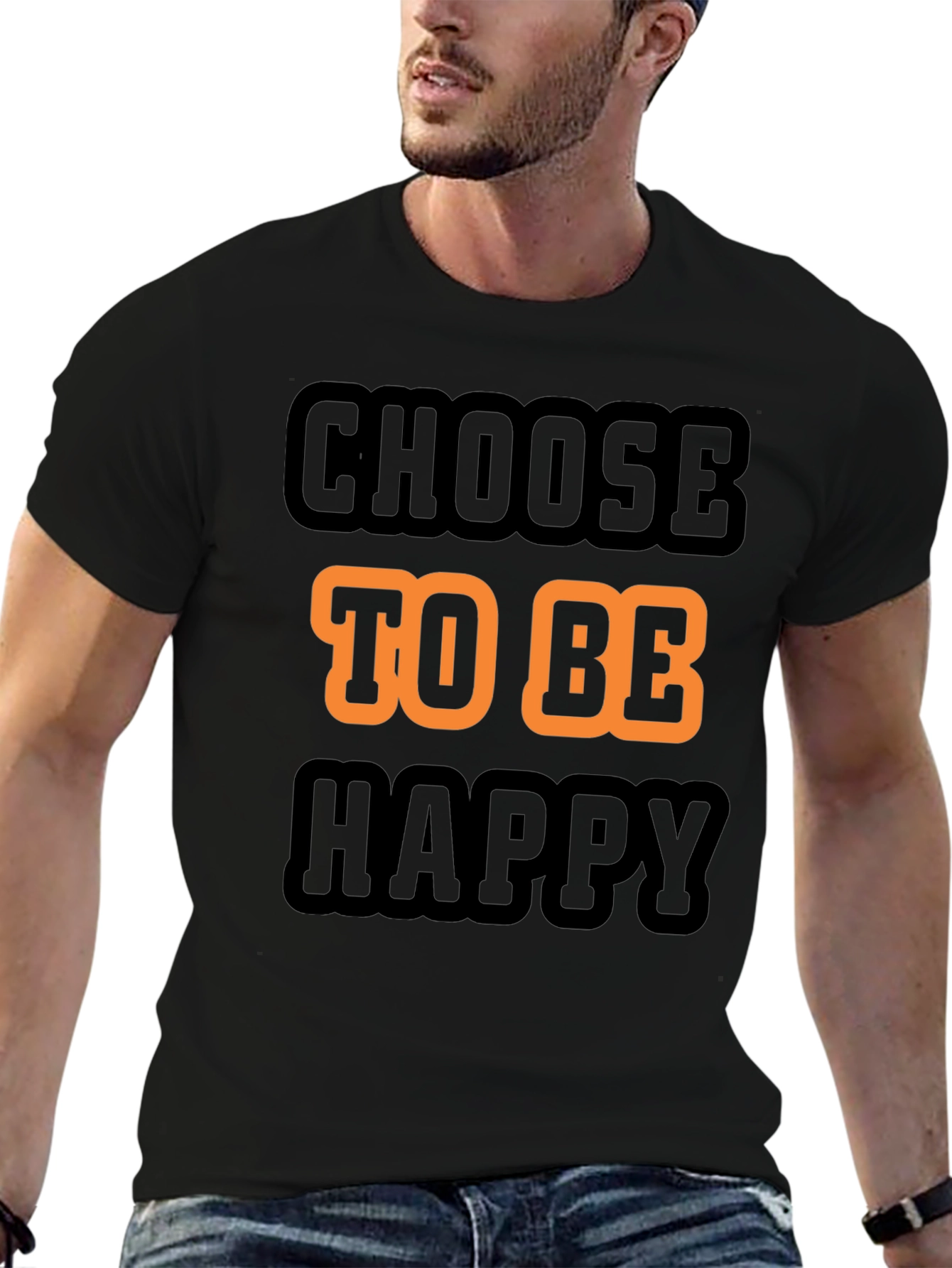 Choose to be Happy Graphic T-Shirt - Black