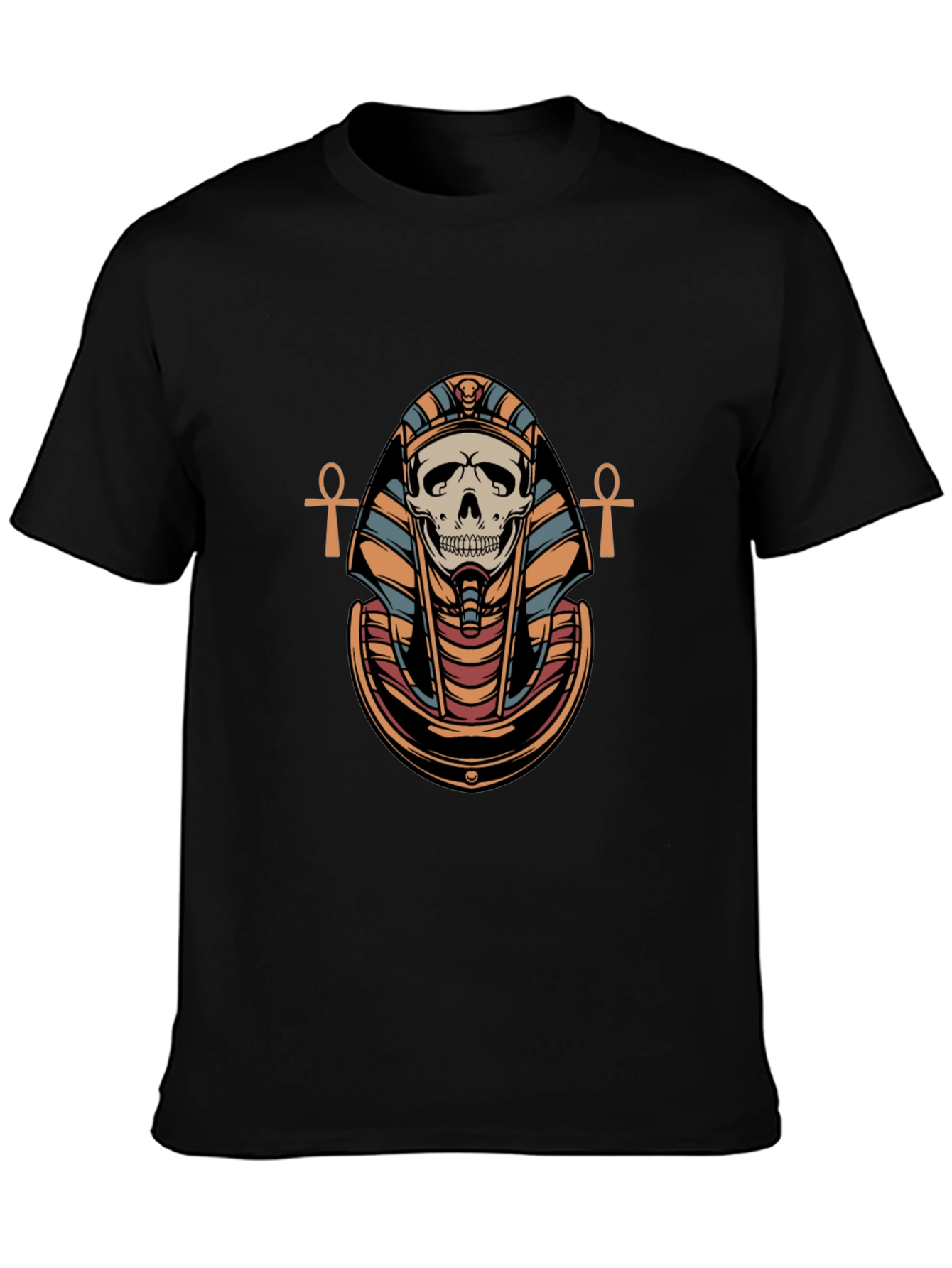 Skull Pharaoh Graphic Print T-Shirt