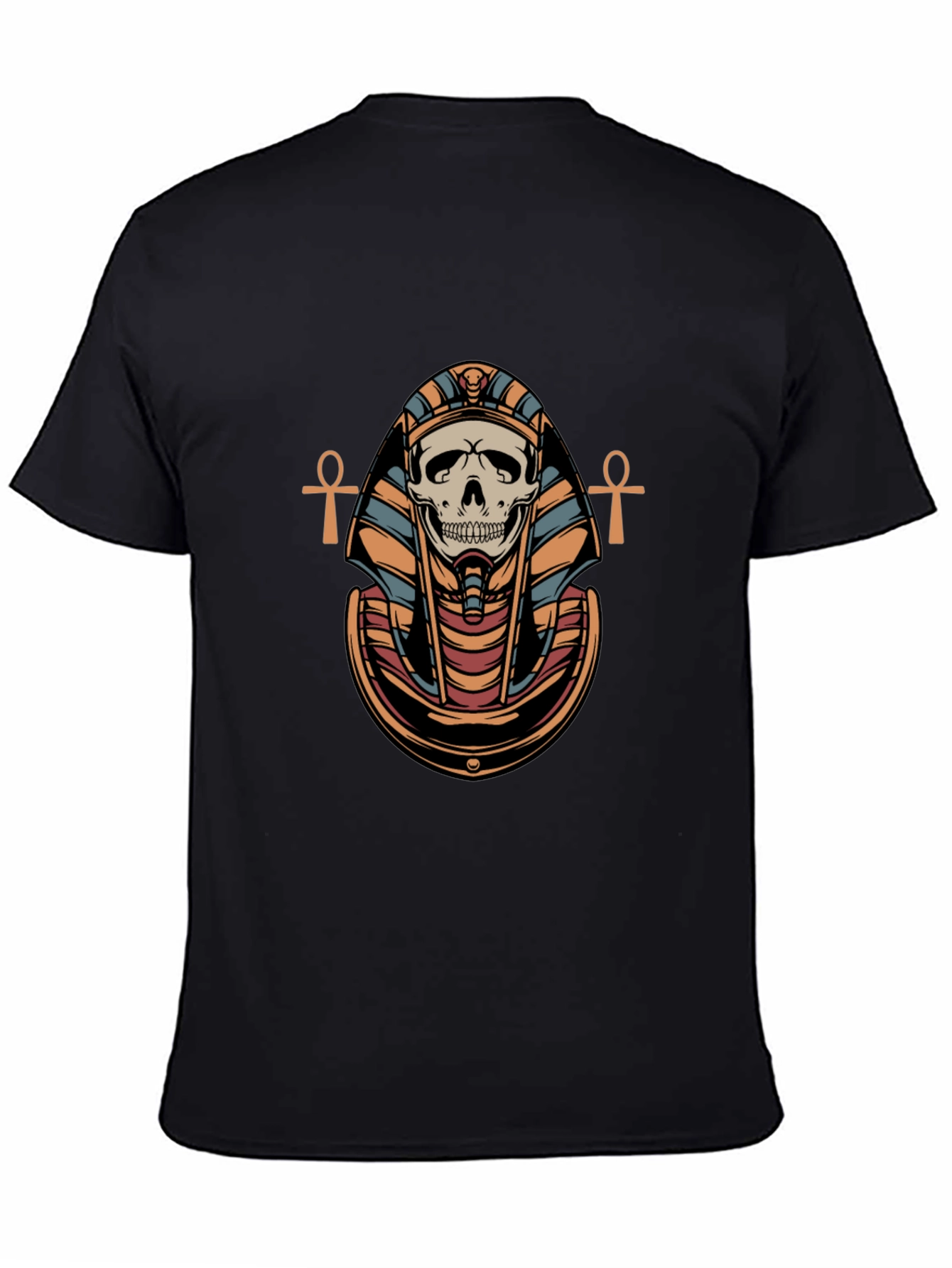 Skull Pharaoh Graphic Print T-Shirt