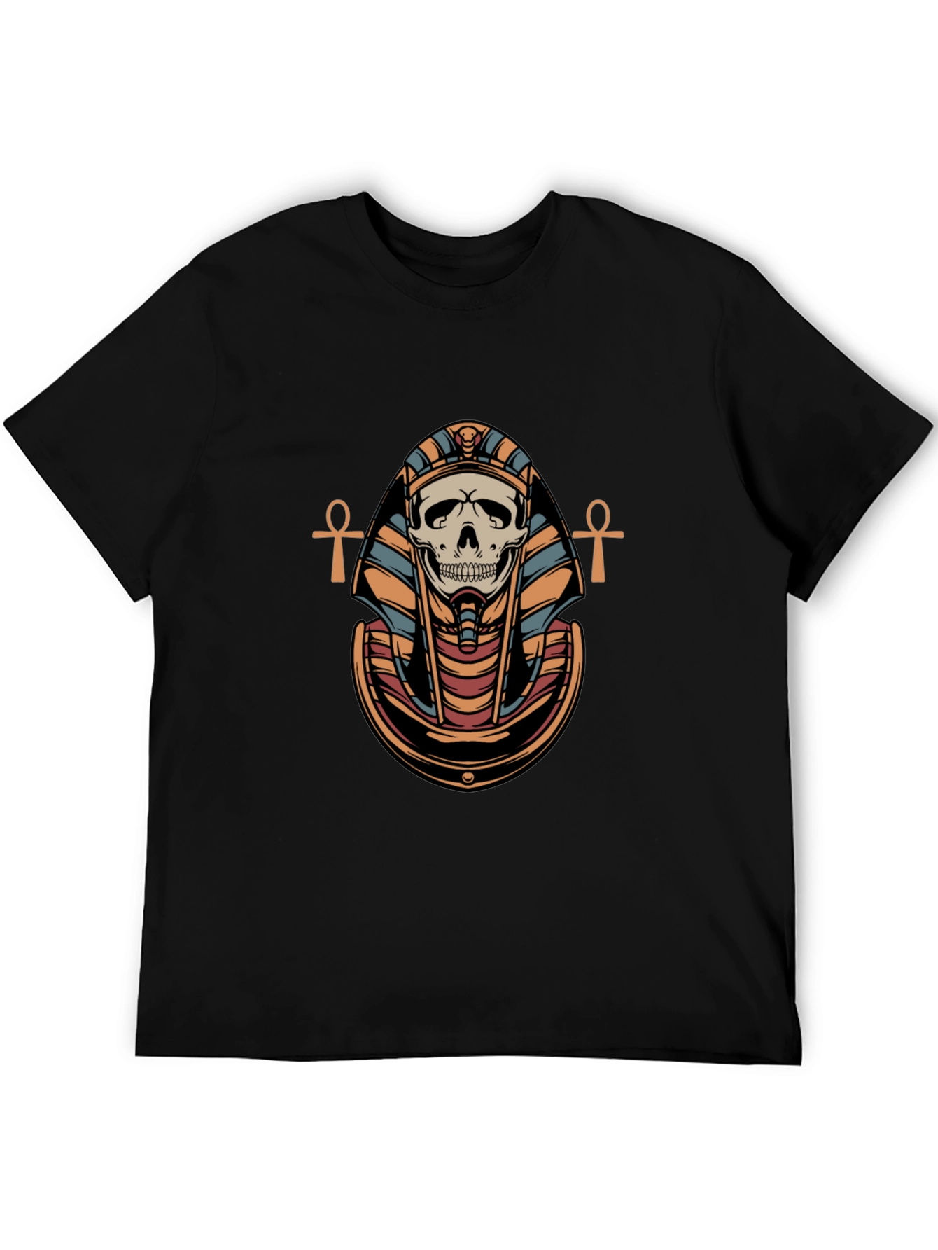 Skull Pharaoh Graphic Print T-Shirt