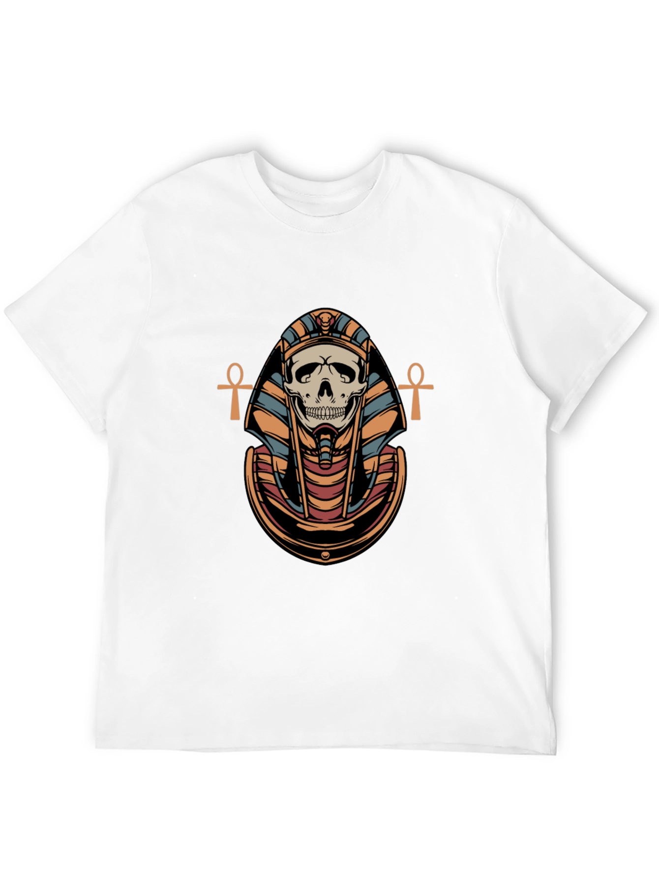 Skull Pharaoh Graphic Print T-Shirt