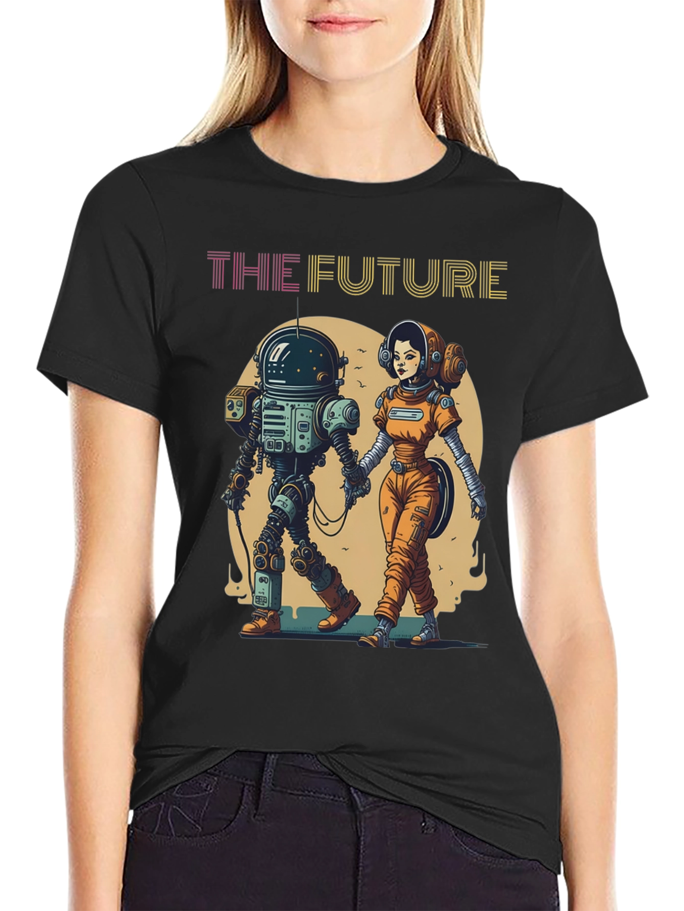 The Future T-Shirt: Robot & Astronaut Couple
