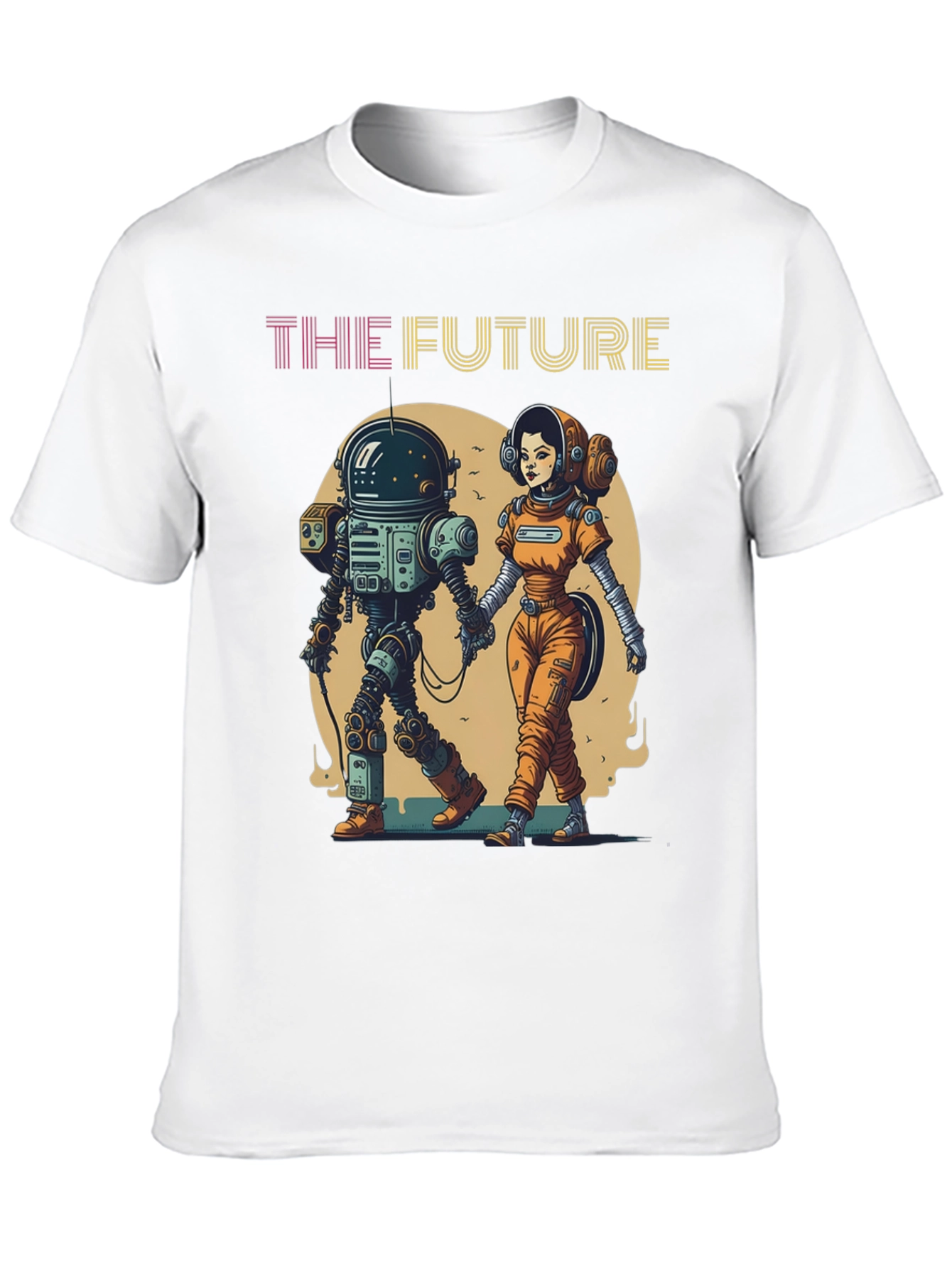 The Future T-Shirt: Robot & Astronaut Couple