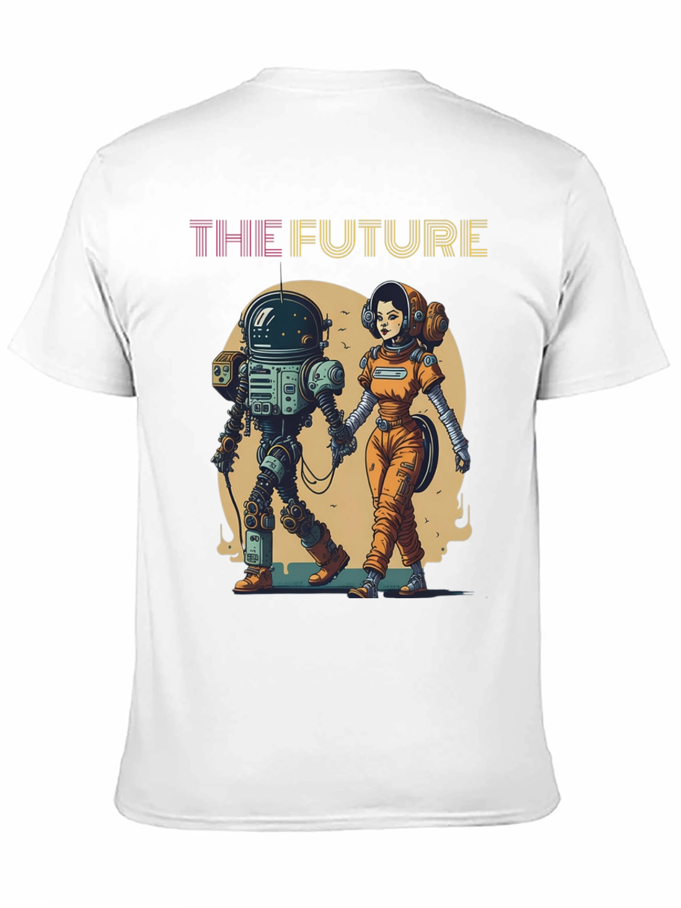 The Future T-Shirt: Robot & Astronaut Couple