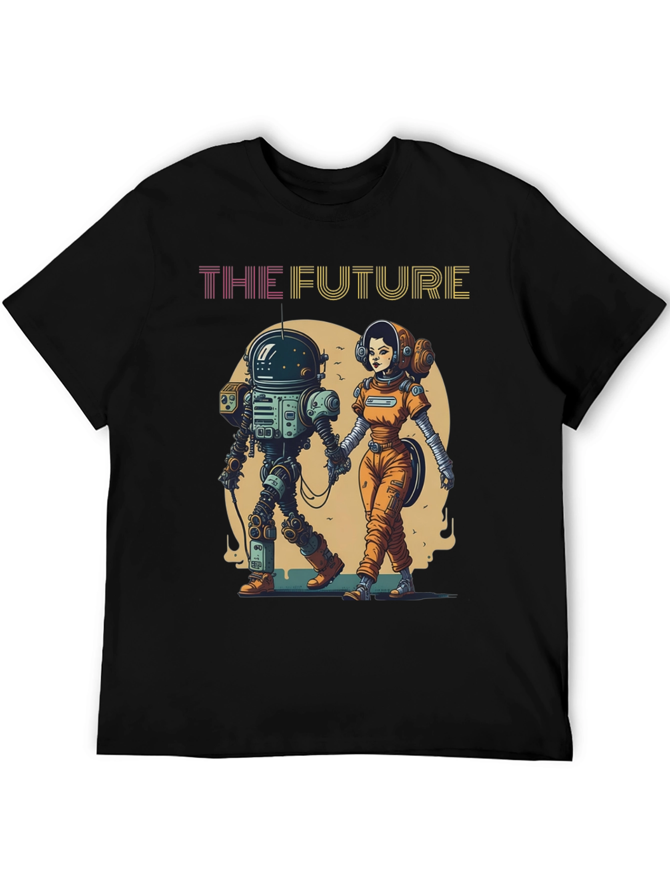 The Future T-Shirt: Robot & Astronaut Couple
