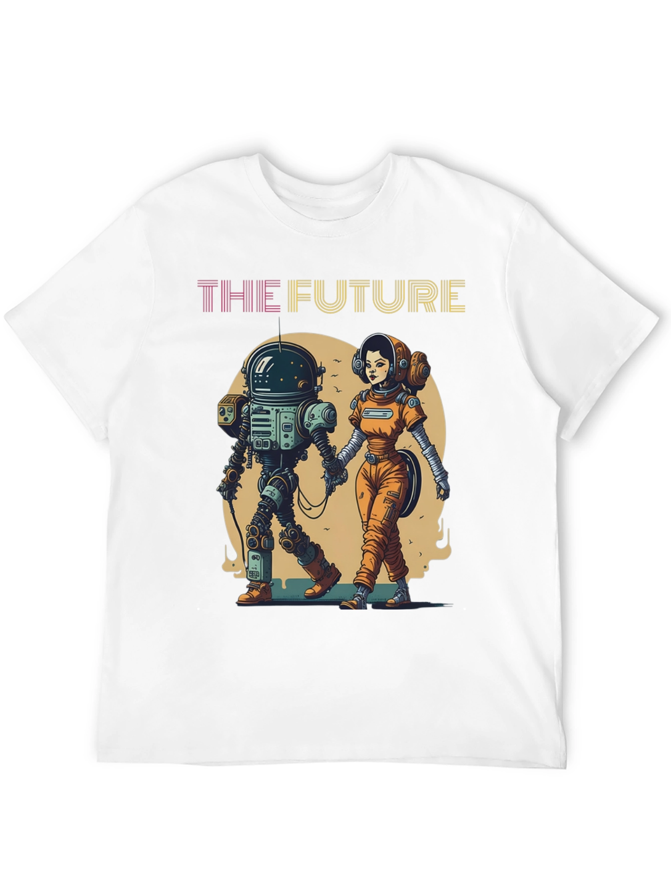 The Future T-Shirt: Robot & Astronaut Couple