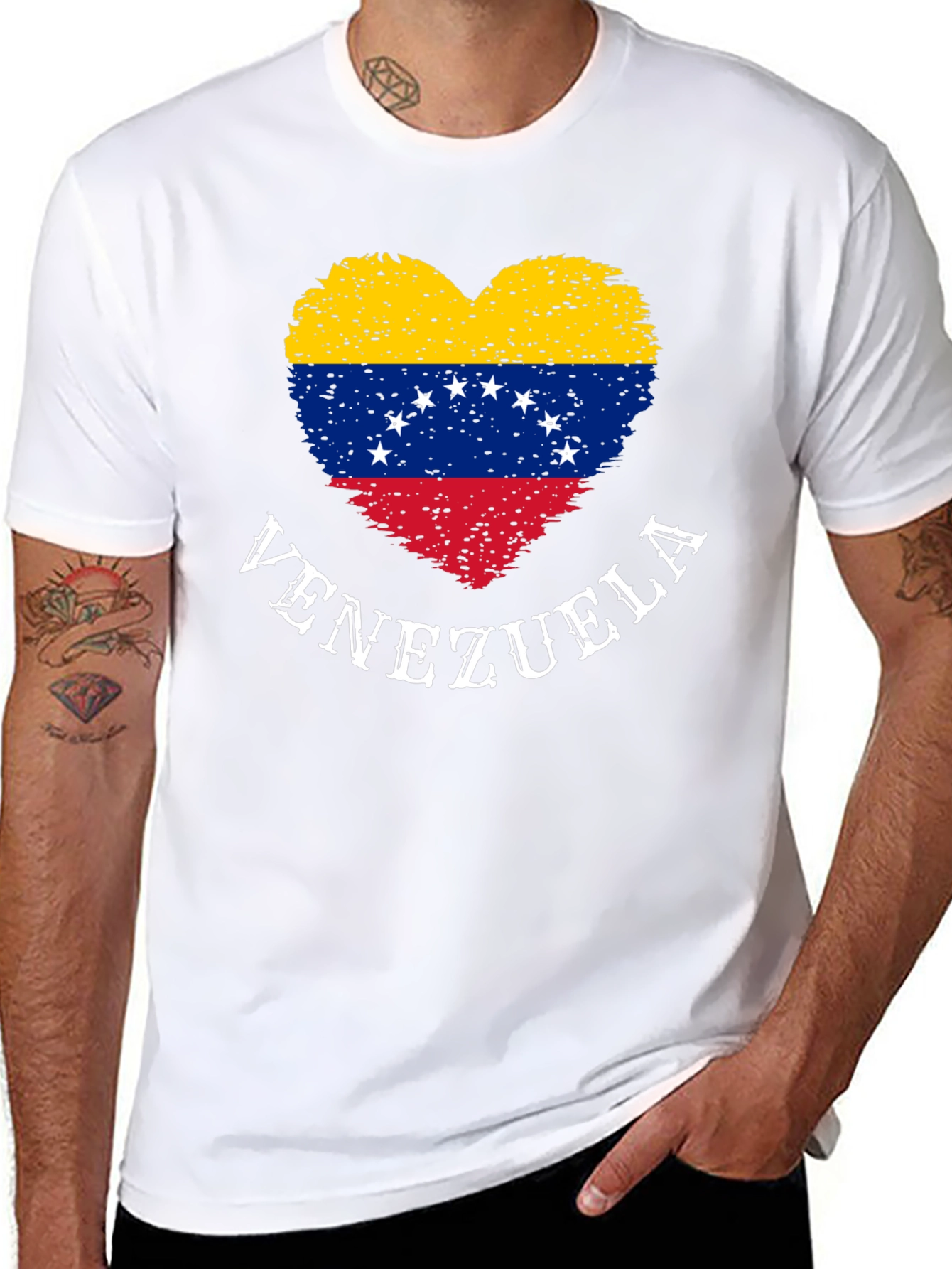 Venezuela Flag Heart Graphic T-Shirt