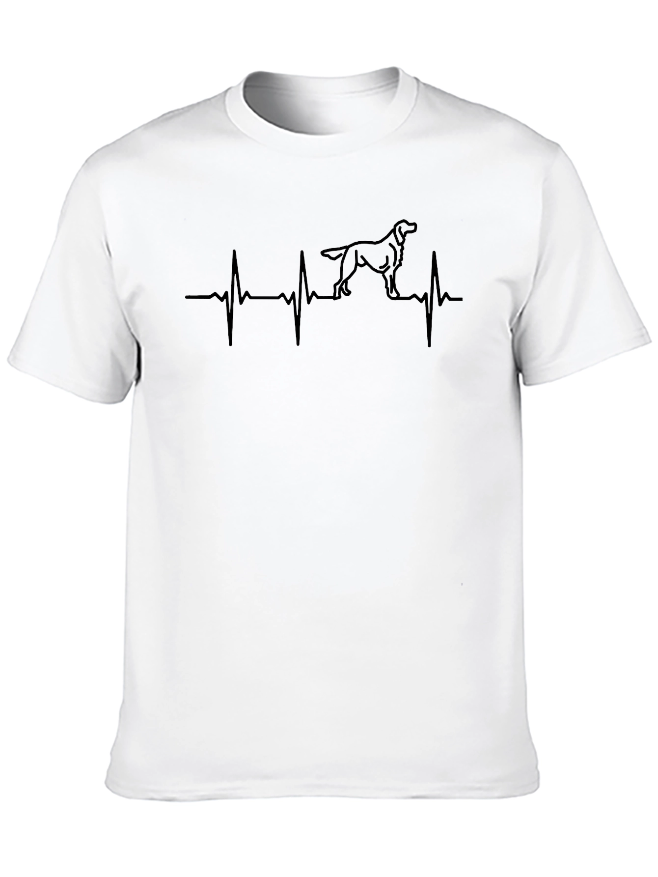 Dog Heartbeat Graphic Tee - Mens Black T-Shirt