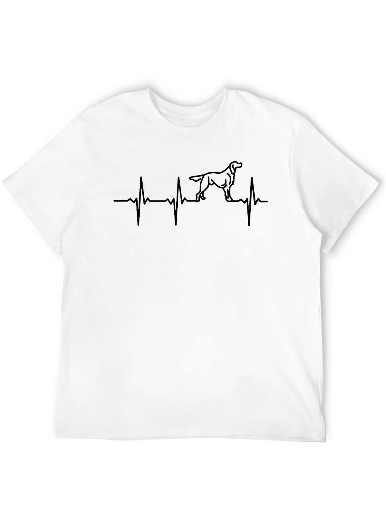 Dog Heartbeat Graphic Tee - Mens Black T-Shirt