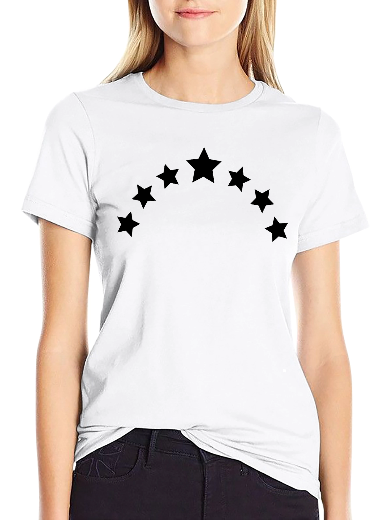 Star Arc Black T-Shirt - Casual Style
