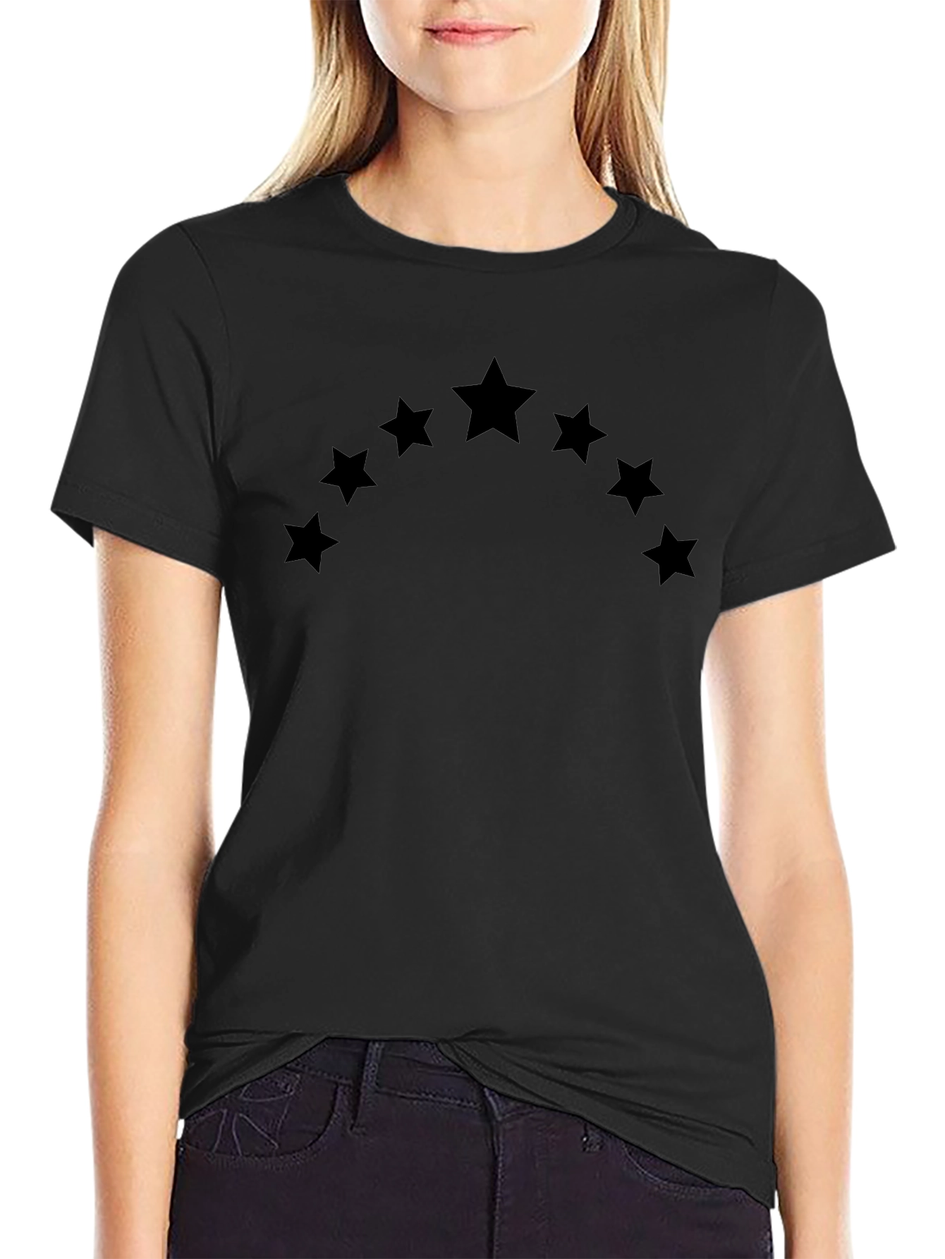 Star Arc Black T-Shirt - Casual Style