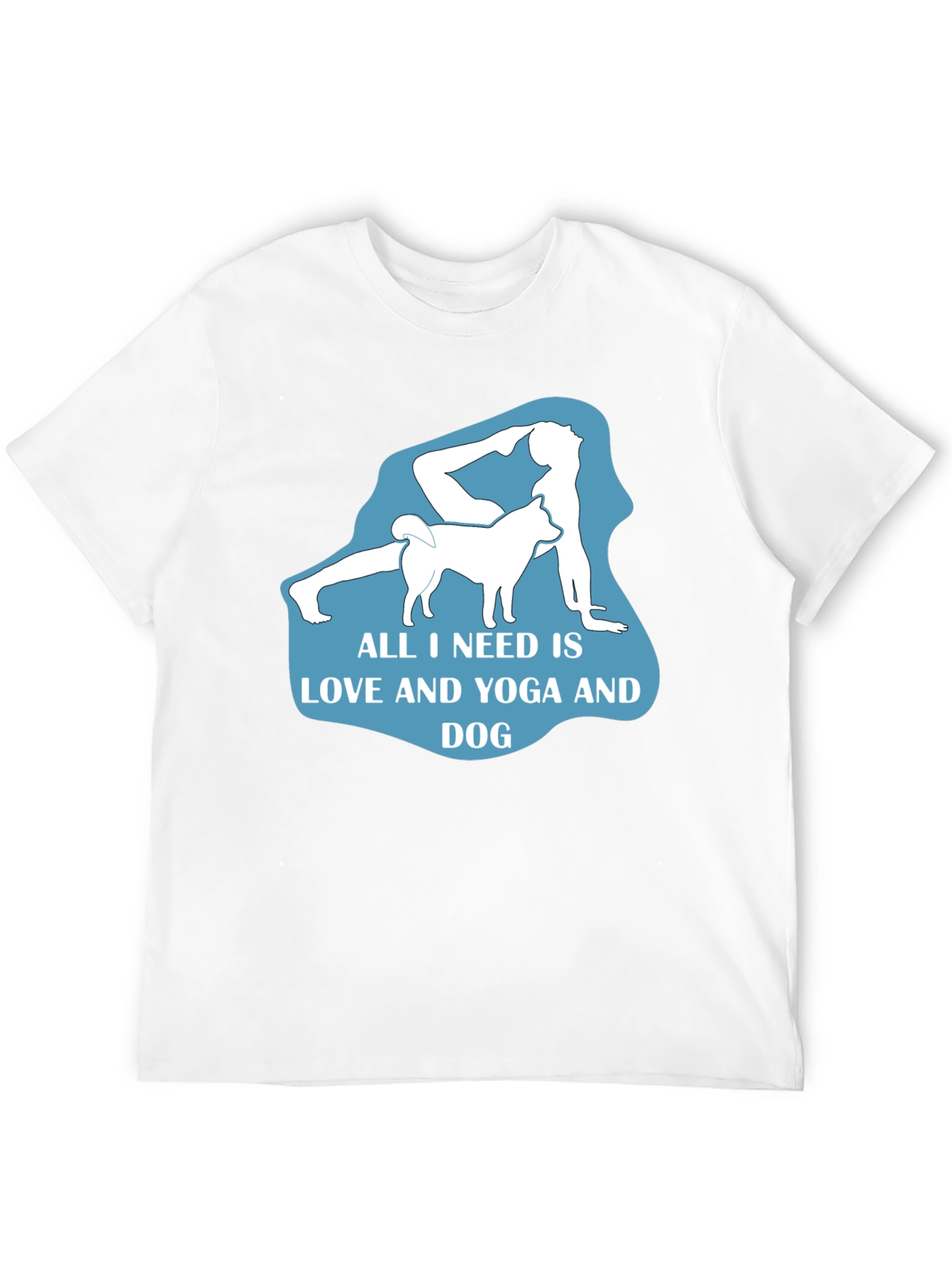 Yoga and Dog Lover T-Shirt - Black Cotton Tee