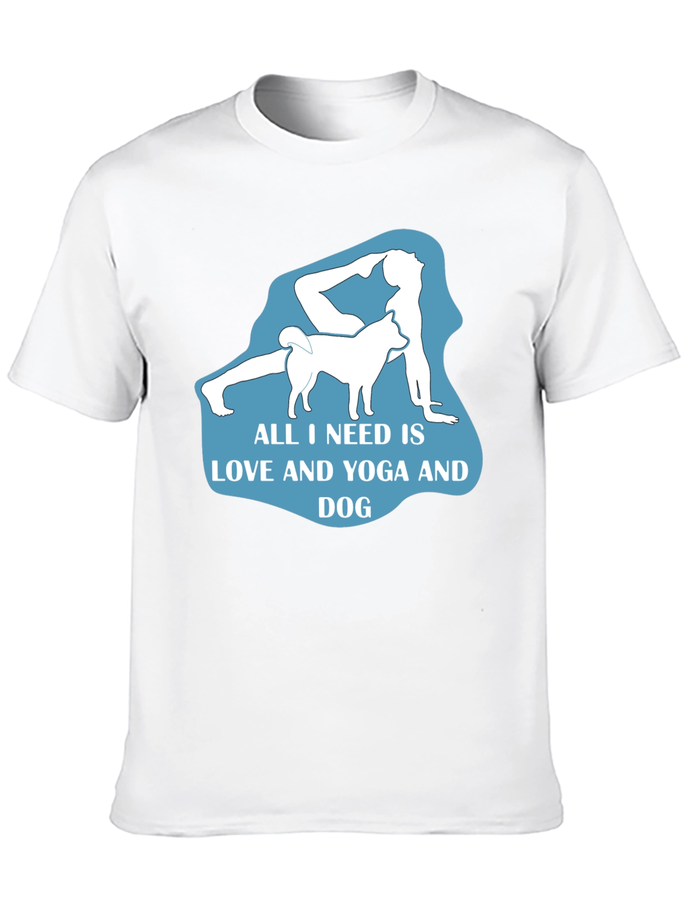 Yoga and Dog Lover T-Shirt - Black Cotton Tee