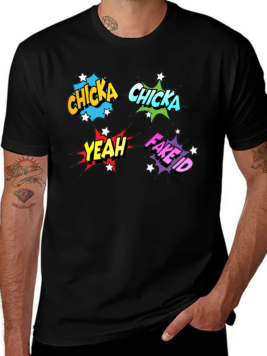 Comic Pop Art T-Shirt - Chicka Yeah Fake ID