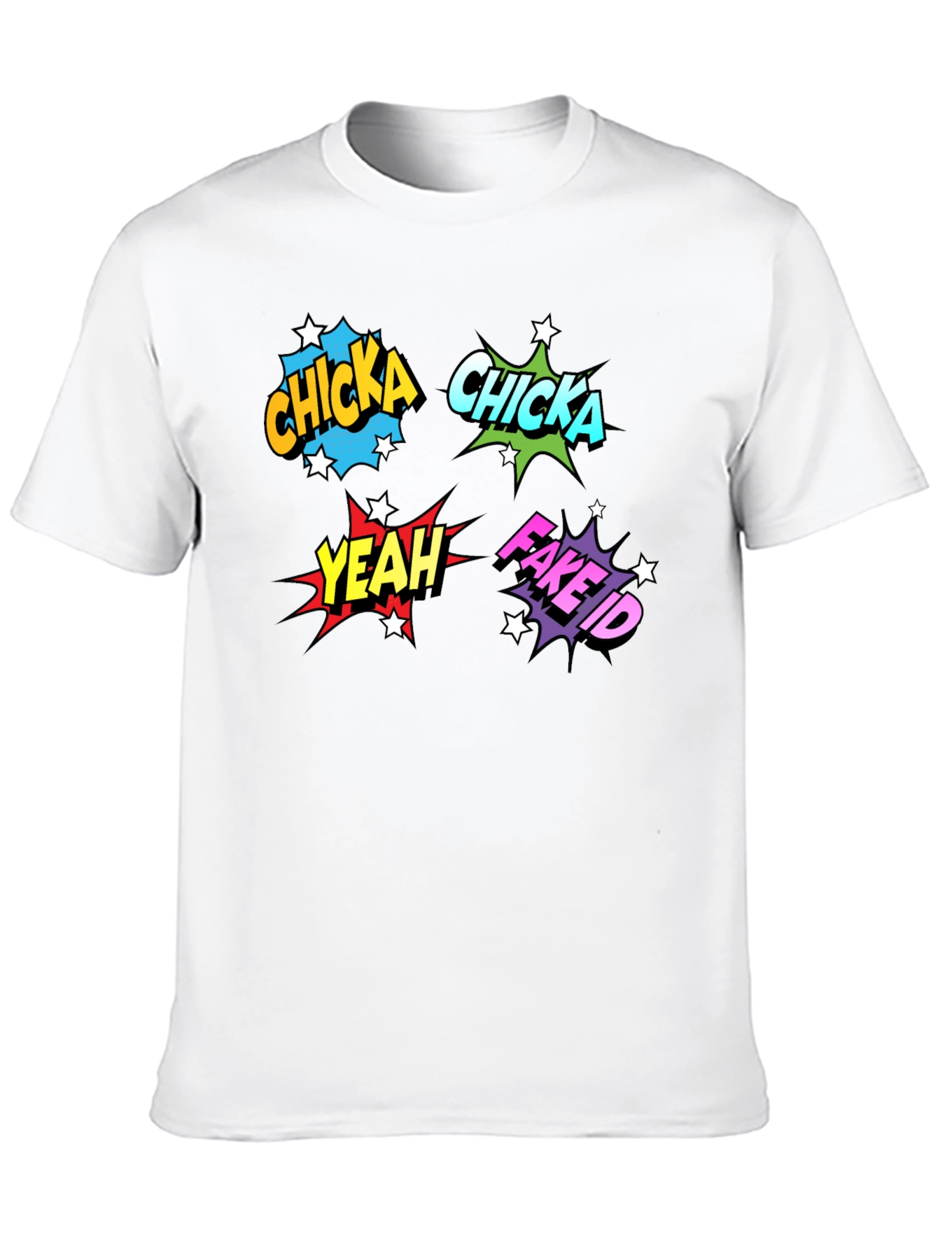 Comic Pop Art T-Shirt - Chicka Yeah Fake ID