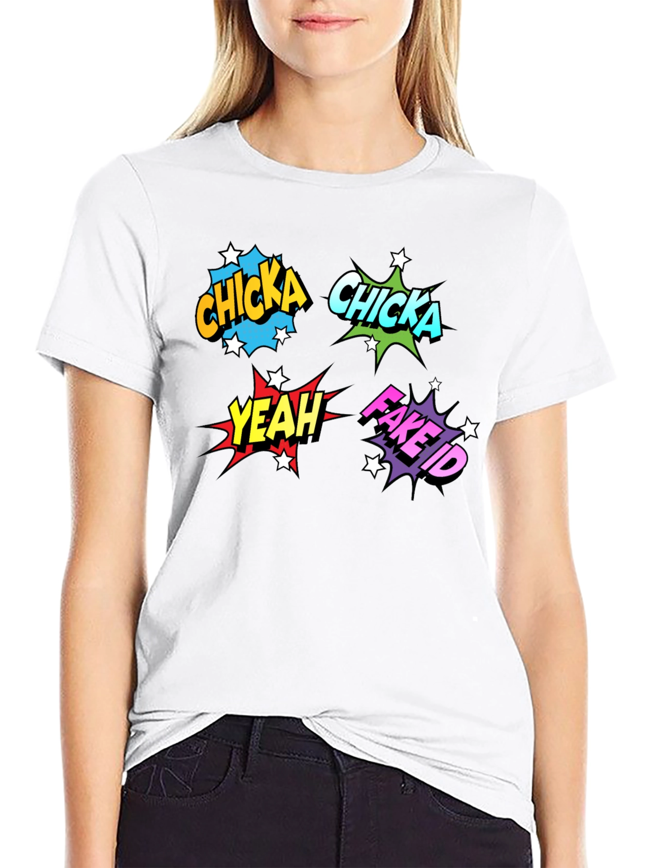 Comic Pop Art T-Shirt - Chicka Yeah Fake ID