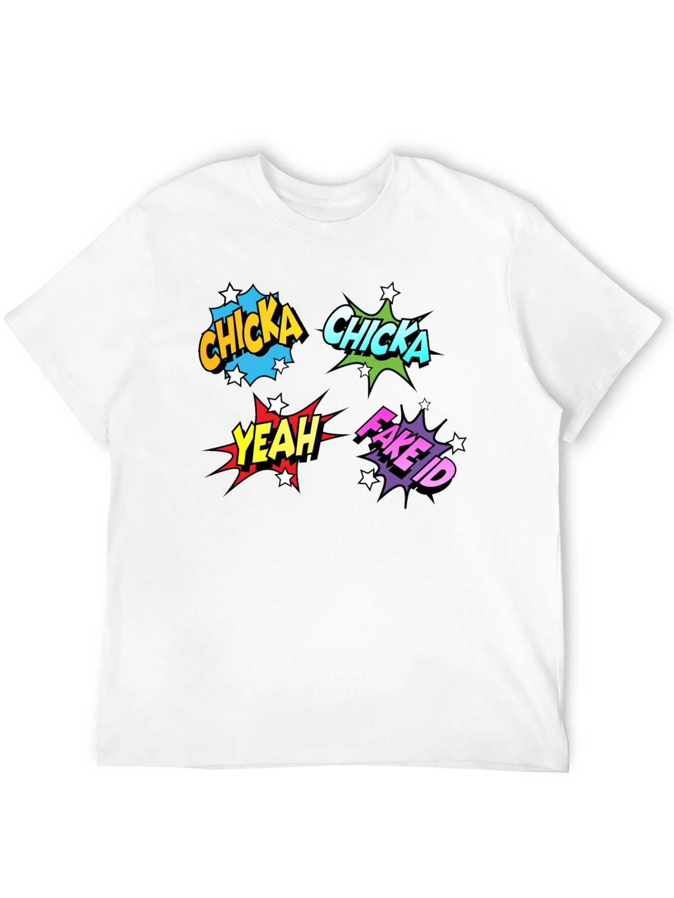 Comic Pop Art T-Shirt - Chicka Yeah Fake ID